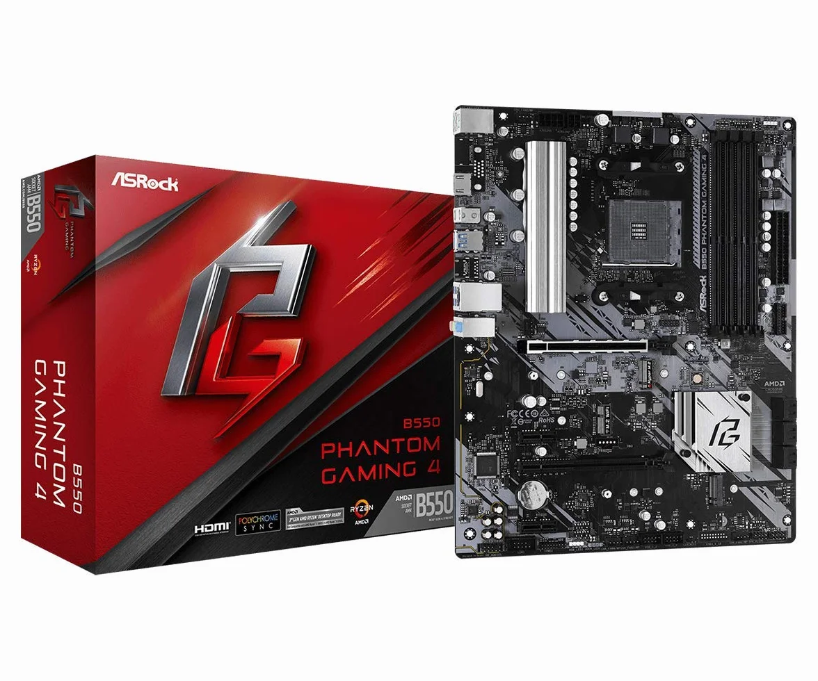 Asrock B550 Phantom Gaming 4 scheda madre, supporta AMD4 Ryzen di terza generazione, PCIe 4.3