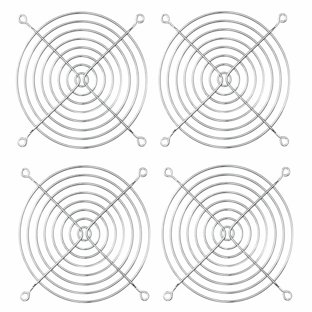4Pcs Griglia di Protezione per Ventola, Ventola Dito Griglia, 12 cm Griglia Della Ventola di Raffreddamento, Protezione per Griglia in Metallo, Griglia Protettiva per Ventola, Adatto per Ventole