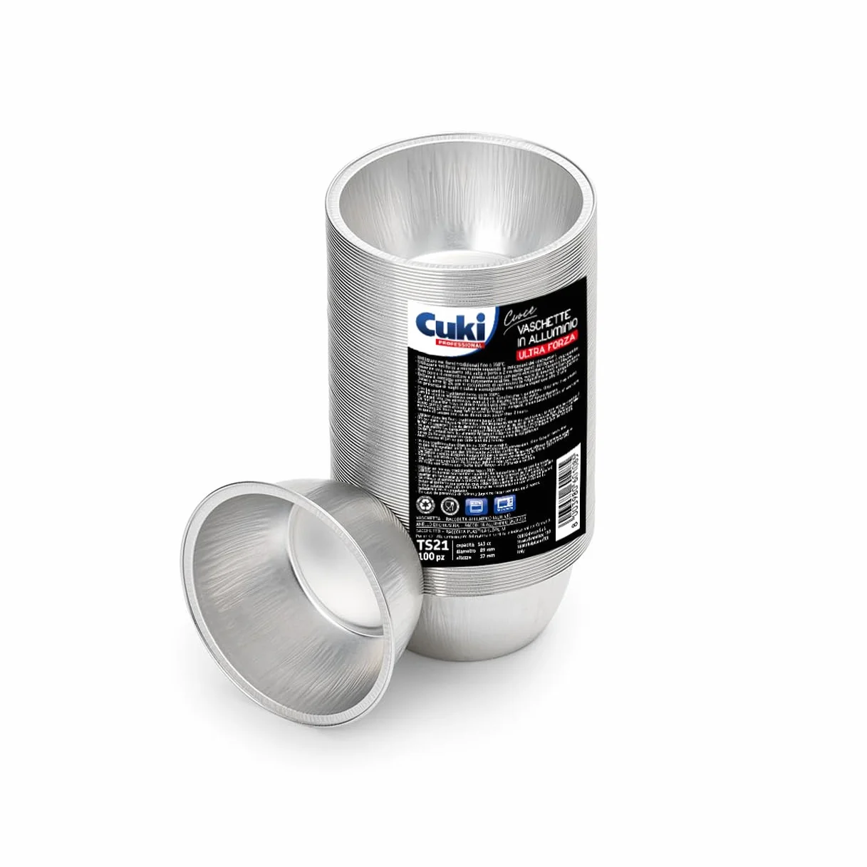 Vaschette alluminio tonde 9x3,5 cm, 100 pezzi, monouso forno microonde