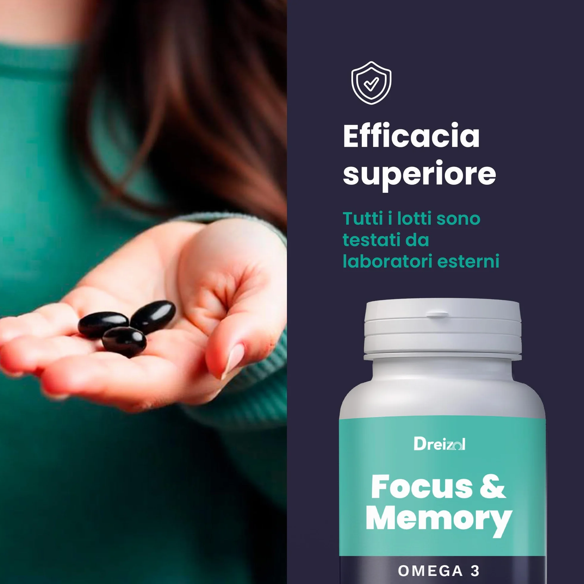 Brudy Lab Focus & Memory Nootropico Concentrato Omega 3 Alto DHA 60 capsule