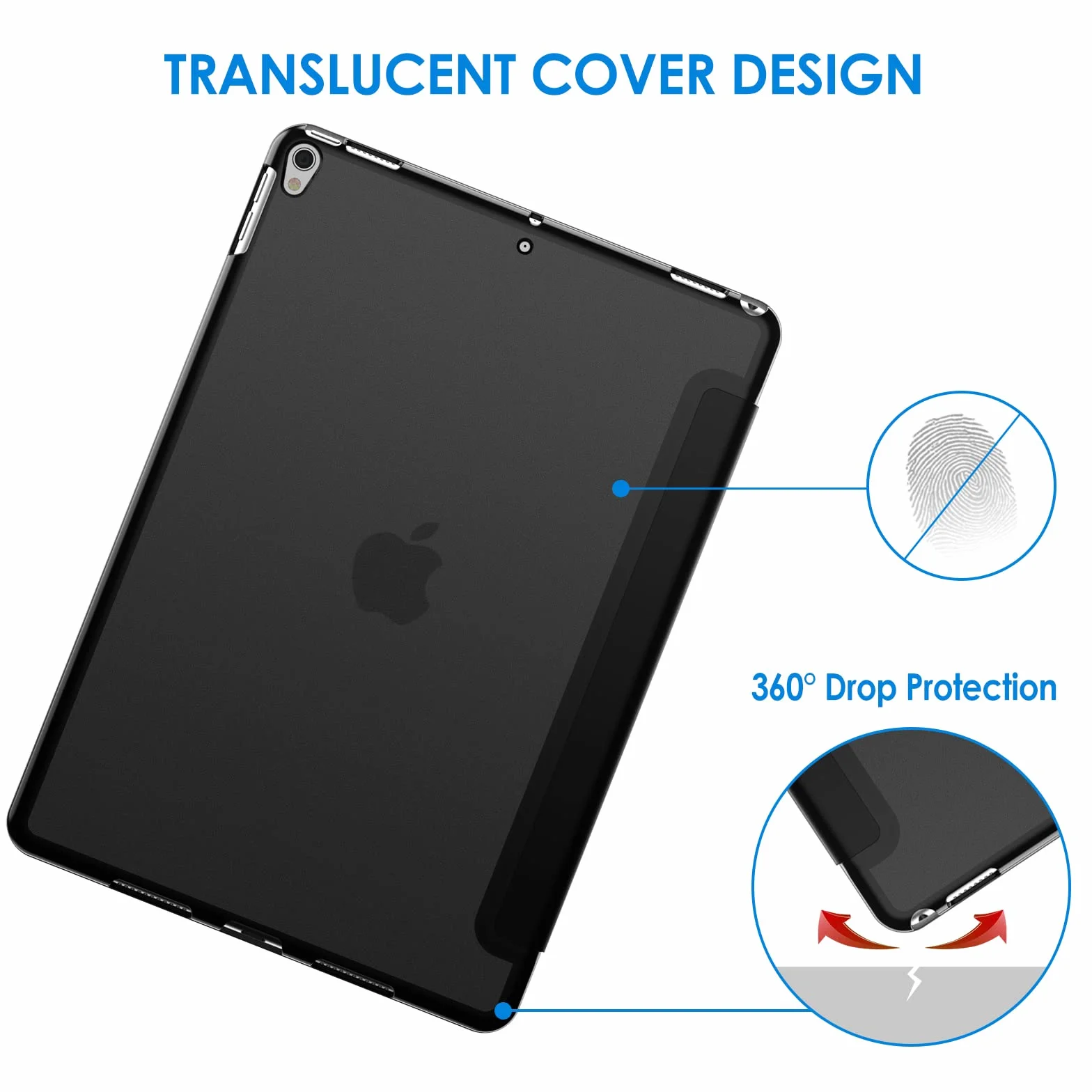 JETech Custodia iPad Air 10,5 (2019) iPad Pro 10,5 (2017) Cover Supporto Auto Svegliati/Sonno Nero