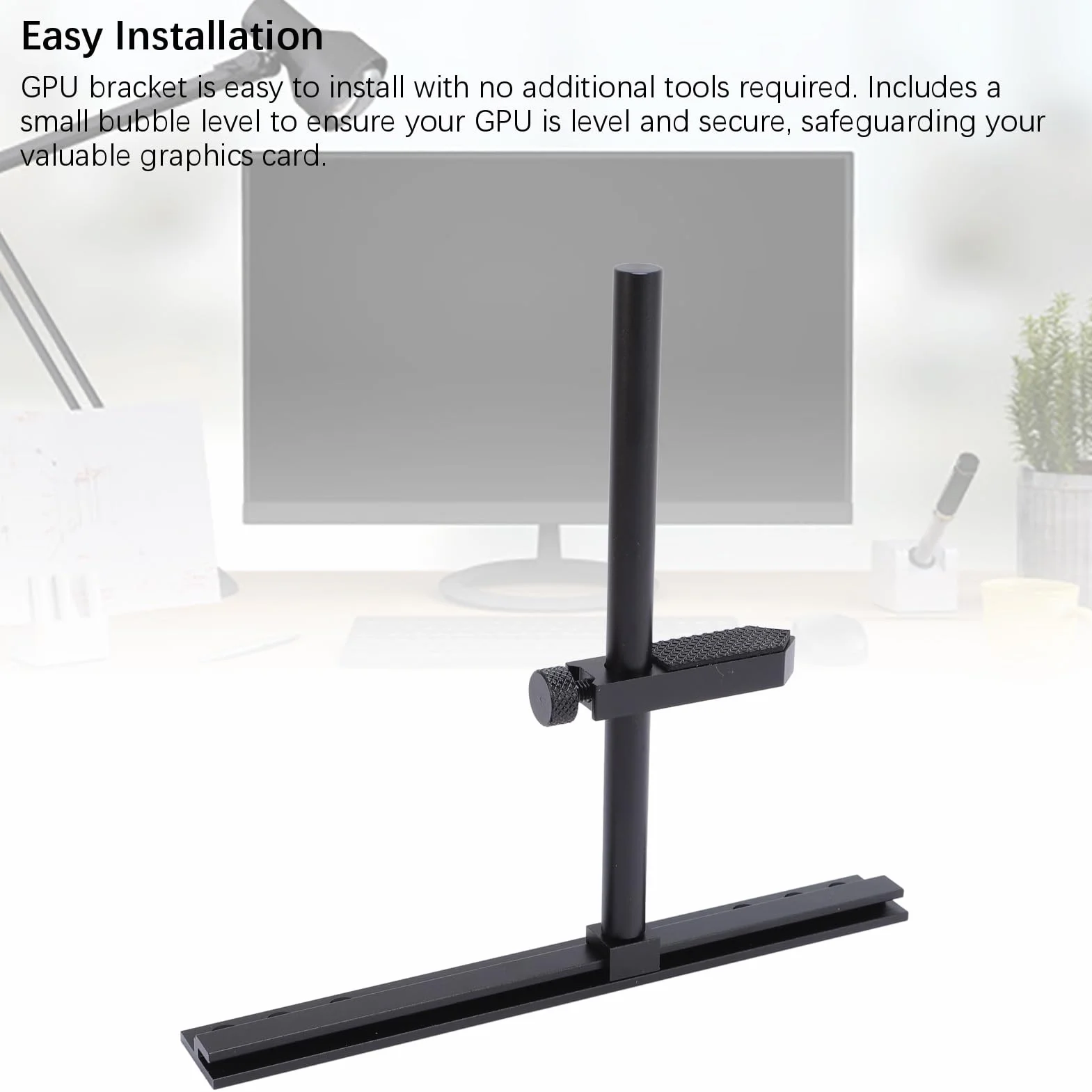 Tyenaza GPU Support Bracket, supporto per schede grafiche GPU, regolabile in alluminio anti-sag GPU staffa video grafica supporto con magnete nascosto, per adattarsi a diversi tipi di chassis(Black)