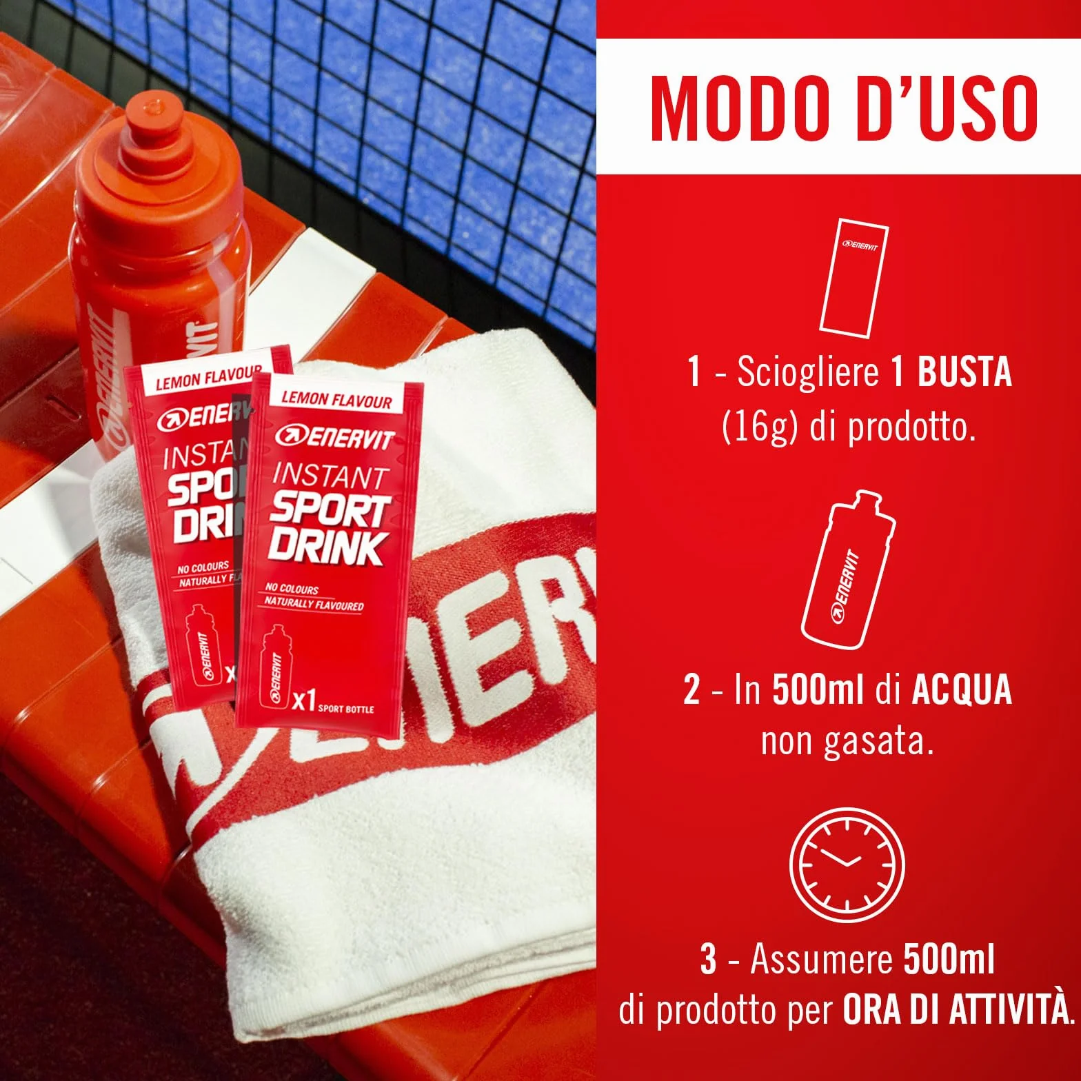 Enervit Instant Sport Drink Limone Sali Minerali Carboidrati 10 Buste 16g