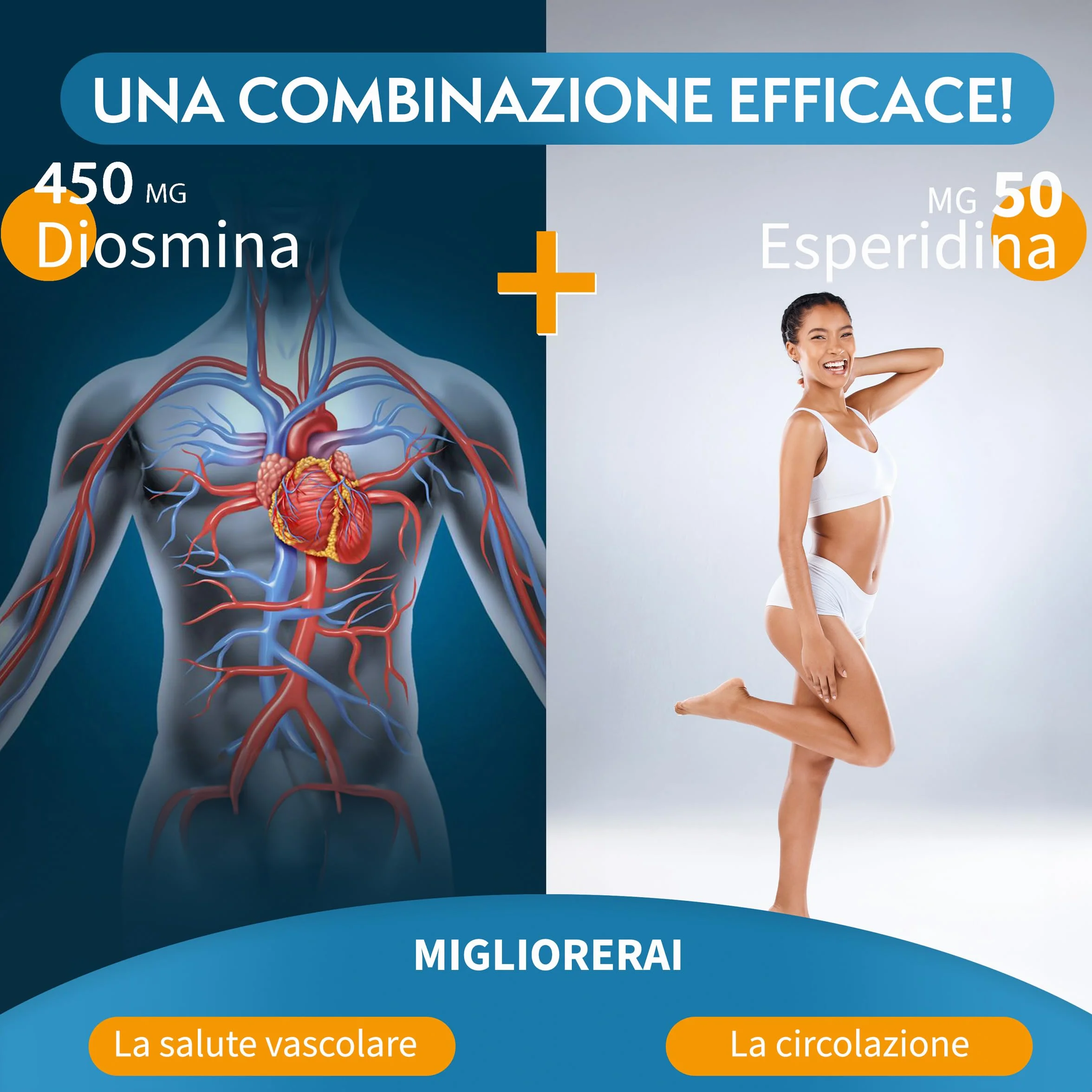 Diosmina Esperidina Alto Dosaggio 1000mg 150 Capsule Vegetali Integratore Microcircolo Circolazione