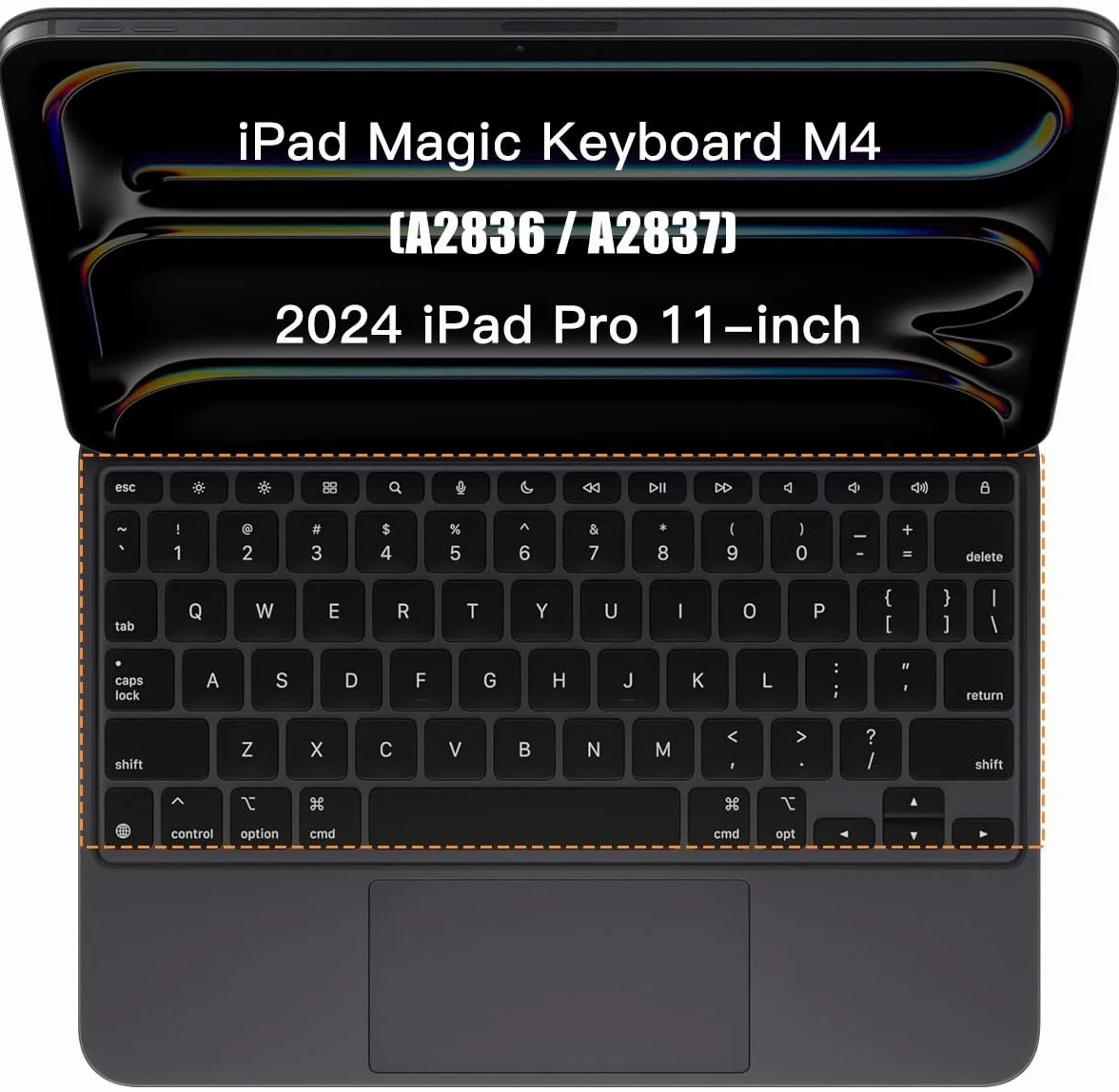 Cover per tastiera compatibile con Apple iPad Pro 2024 da 11 pollici M4 Chip modello A2836 A2837 con tastiera magica, protezione in TPU colorato per iPad Pro 11" 5a generazione Magic Keyboard