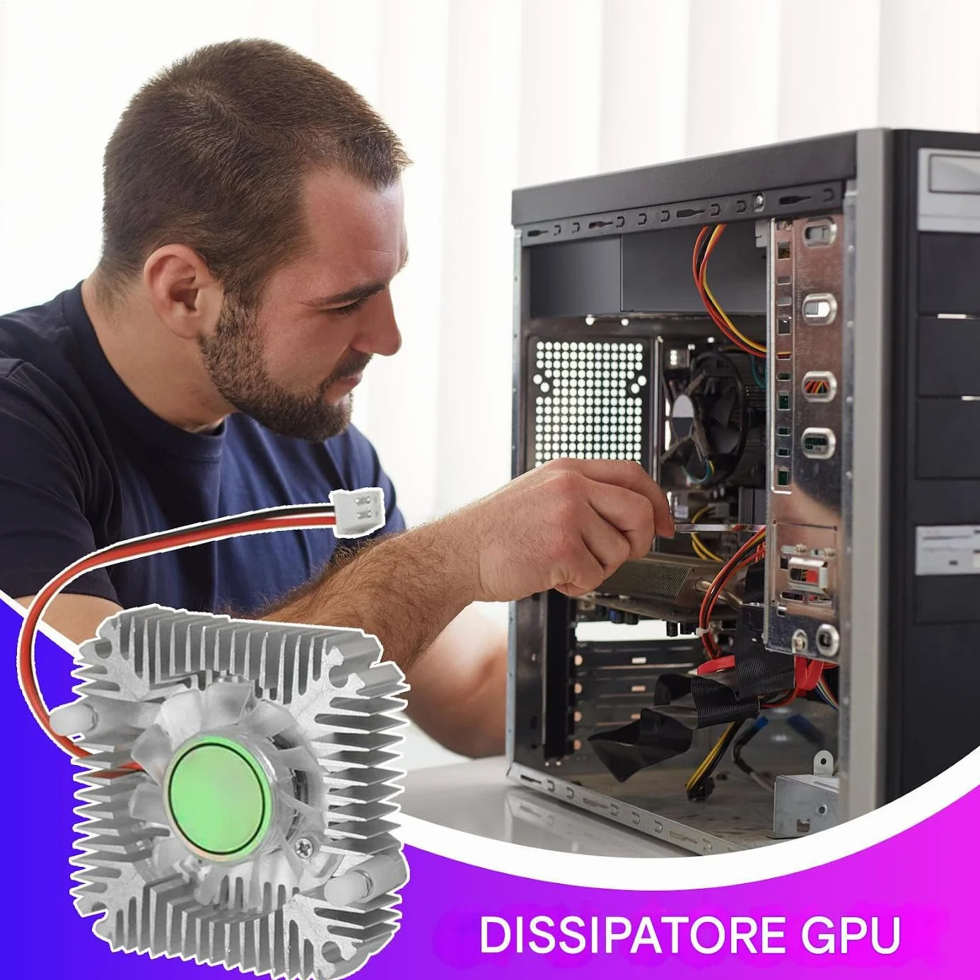 Ventola GPU - Dissipatore Alluminio Scheda Video | Radiatore 5.5 cm per Casa Lavoro Grafica