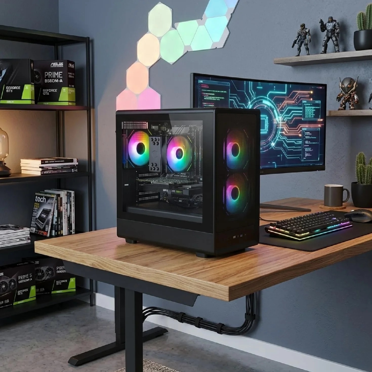 Nuwo PC Gaming Fisso i7 fino a 4GHz | 32GB RAM | SSD 1TB | GTX 1050 Ti 4GB | Windows 11 Pro Preinstallato | Computer Desktop Gaming | WiFi Ready | Crow