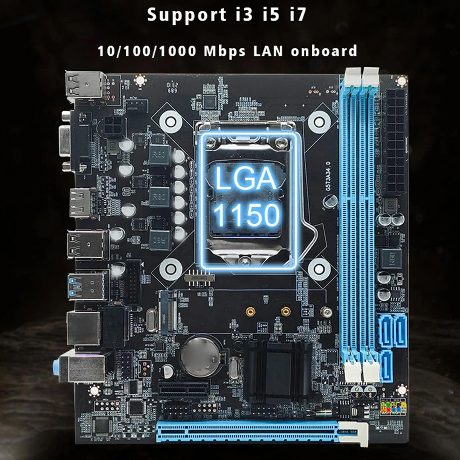Scheda Madre del Computer, Scheda Madre per Giochi ATX, DDR3 a Doppio Canale, Slot LGA1150, Scheda Madre M.2 NVMe NGFF PCIE, SATA 6Gb/s, VGA, HDMI,LAN, Supporto I3/i5/i7