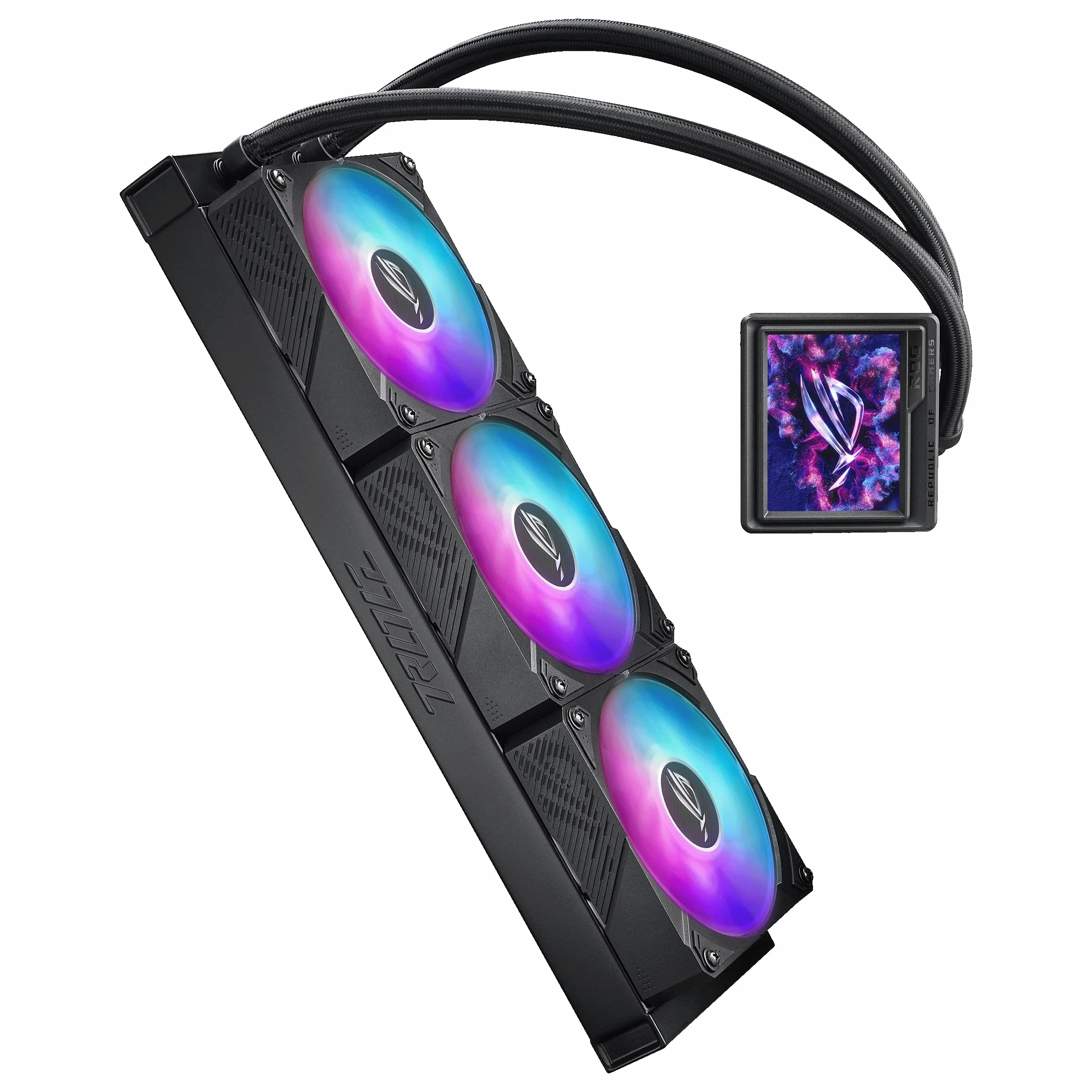 ASUS ROG Ryujin III 360 ARGB Extreme, Dissipatore a Liquido All-In-One con Pompa Emma Gen8 V2, Tre Ventole ROG RGB per un Elevato Flusso d'Aria, Schermo LCD da 3,5" per Monitoraggio, Nero