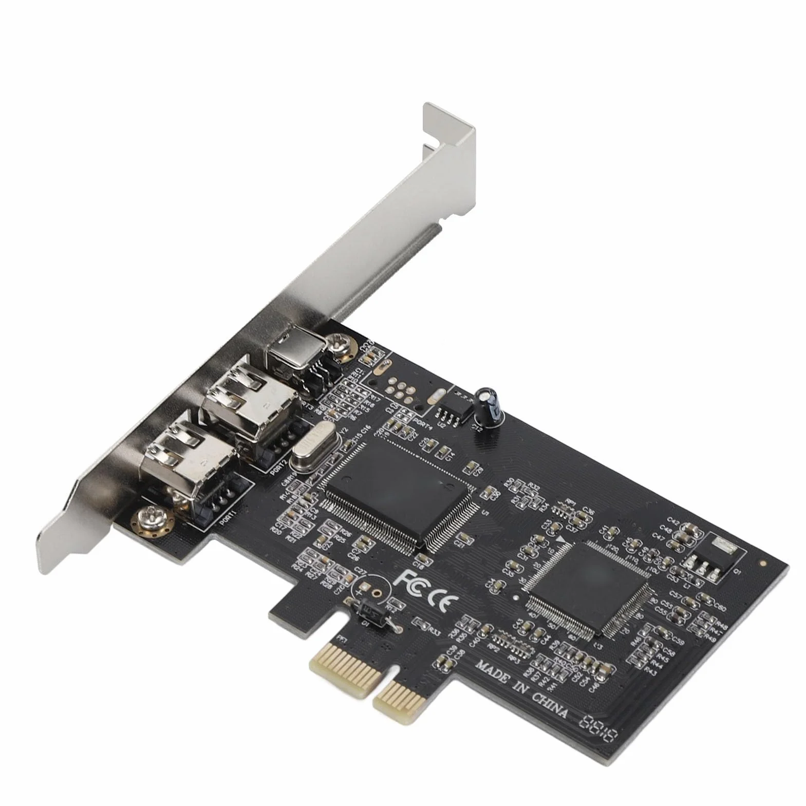 Bewinner Scheda Controller Firewire PCIe da 1X a 3 * 1394A, Scheda Riser PCIe da 1X a 3 Porte 1394A (2 X 6 Pin e 1 X 4 Pin), Scheda Firewire PCIe 1440x1080 800 Mbps per XP 7 8 10