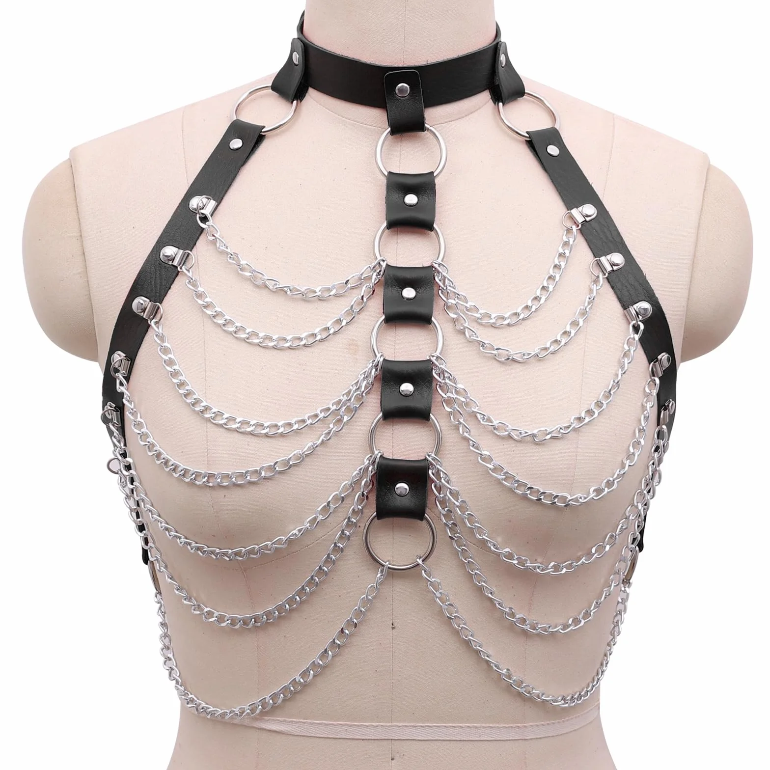 Reggiseno in pelle Cinghia Body Punk Gothic Halloween Accessori
