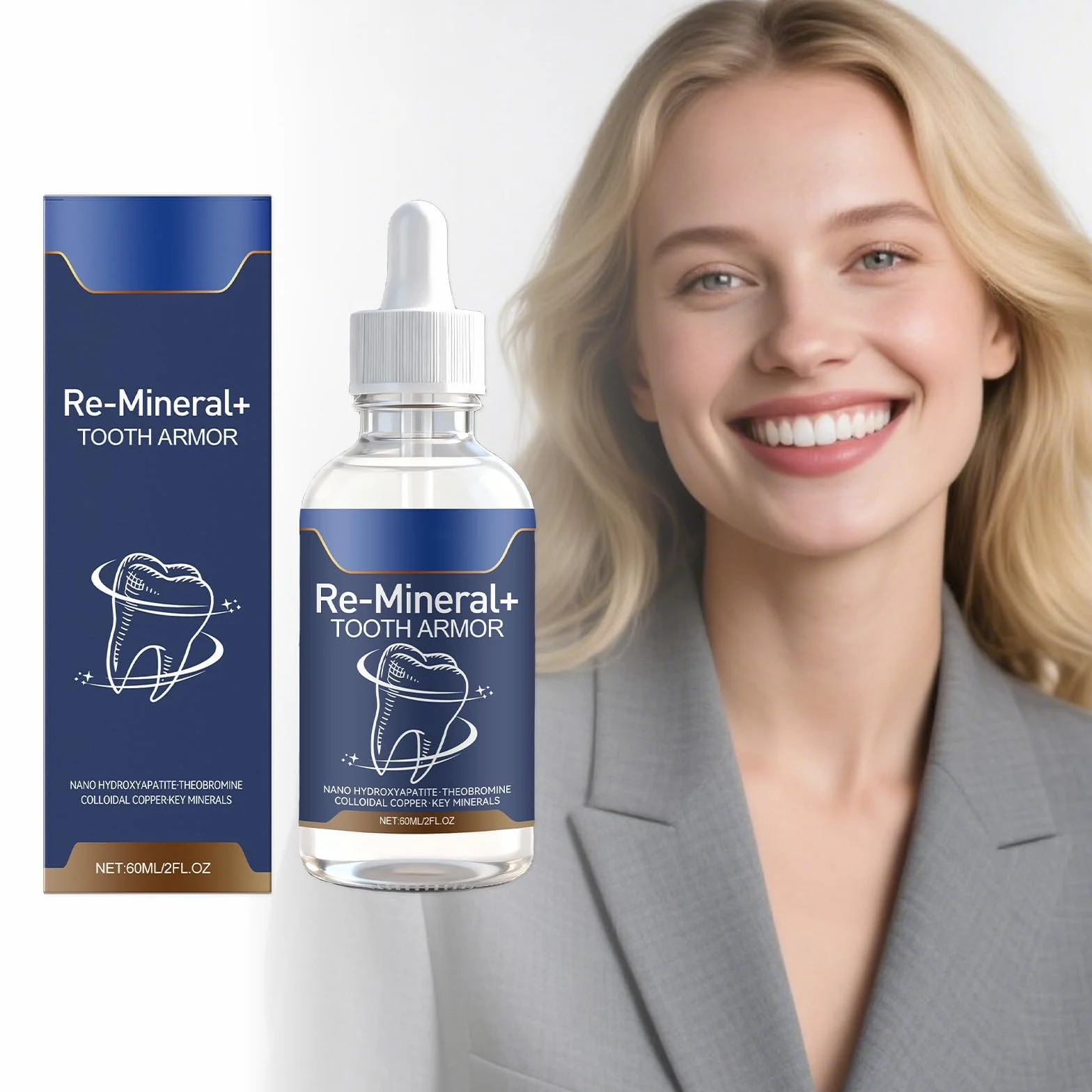 Siero riparatore dentale alla nanoidrossiapatite per igiene orale, cura denti e gengive, rimozione tartaro, alito fresco