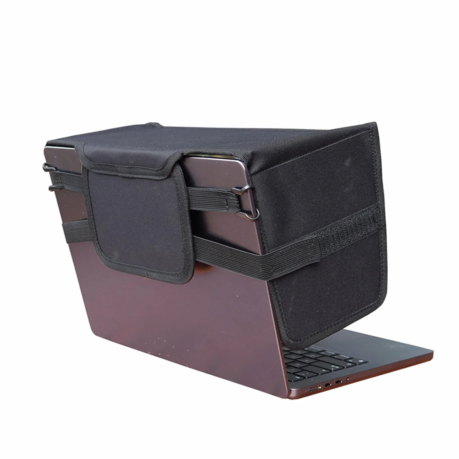Parasole per computer portatile, pieghevole, resistente al calore, 600D Oxford, copertura antiriflesso per computer da 13 a 16 pollici, per lavoro all'aperto, campeggio, viaggi, giardino, picnic