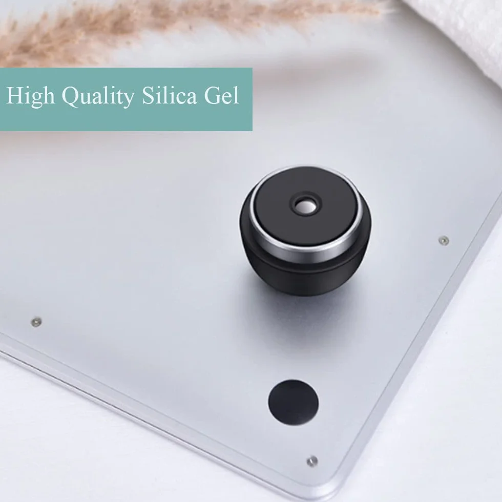 Mini supporto portatile per computer portatile, con sfera di raffreddamento invisibile per computer portatile, supporto magnetico per aumentare il piede, nero