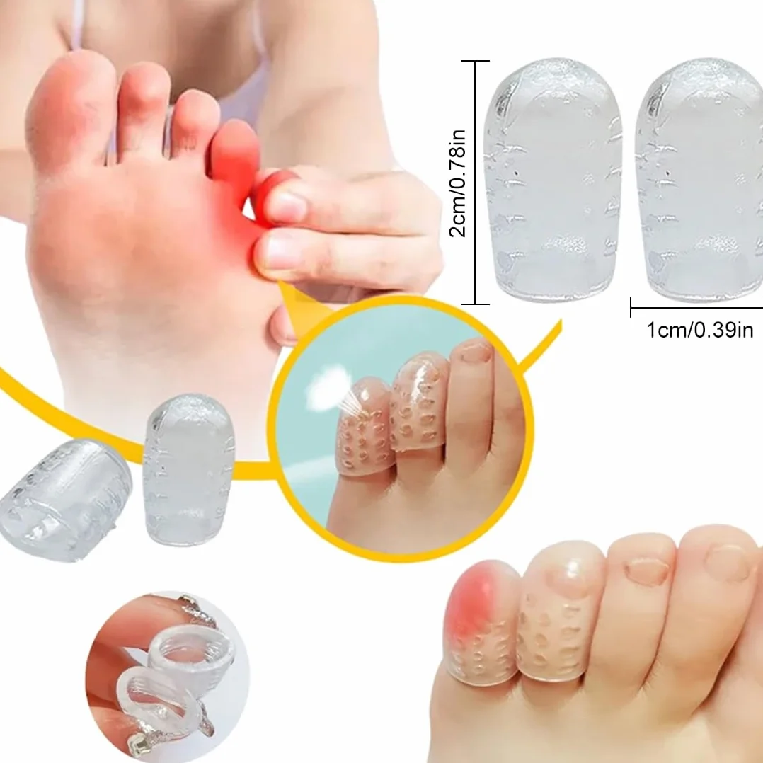 Protezione Dita Piedi Silicone 10 Pezzi, Proteggi Dita Piedi Gel, Copri Piedi Traspiranti