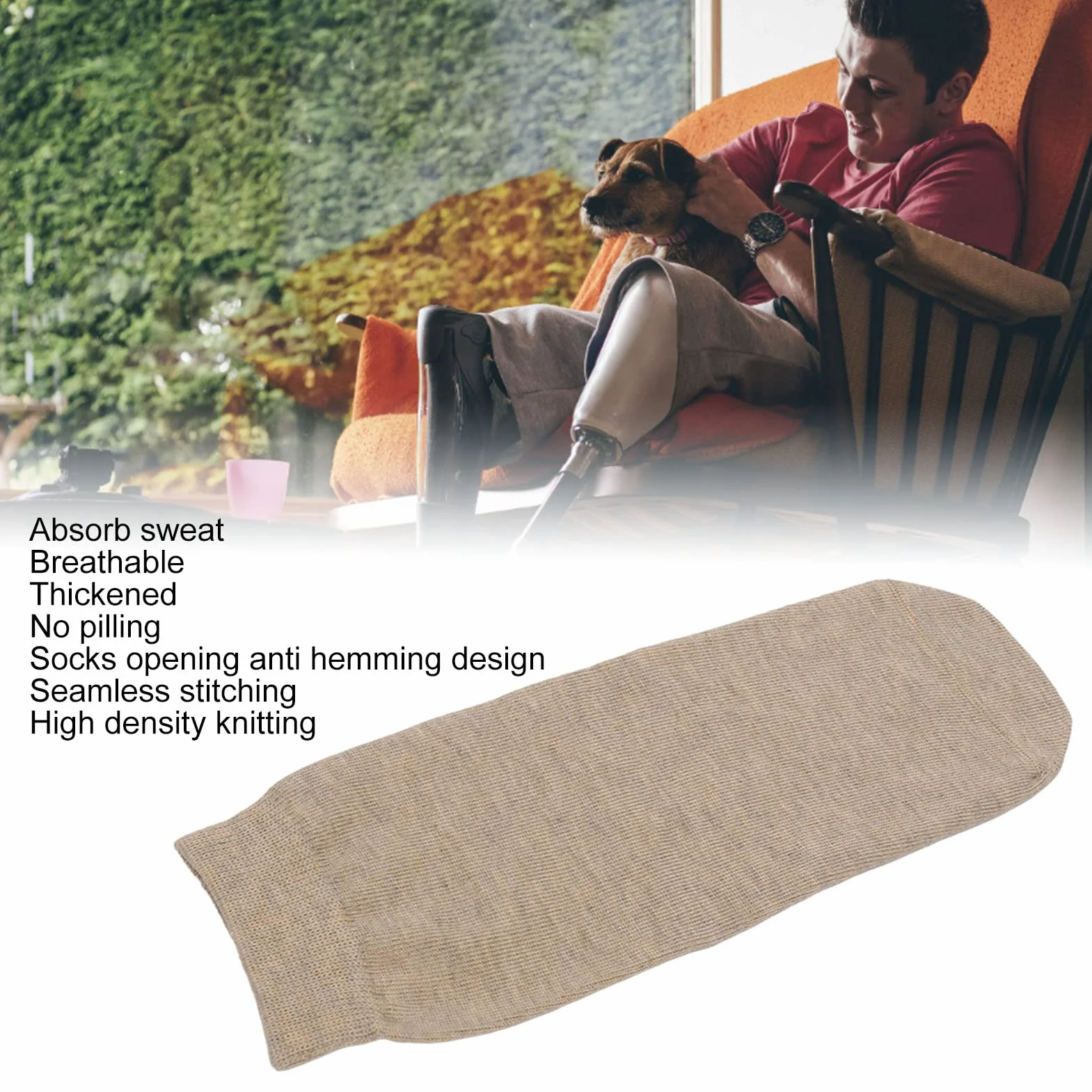 FILFEEL Calze protettive imbottite in cotone elastico, morbide e traspiranti per amputati, Confezione 5 paia