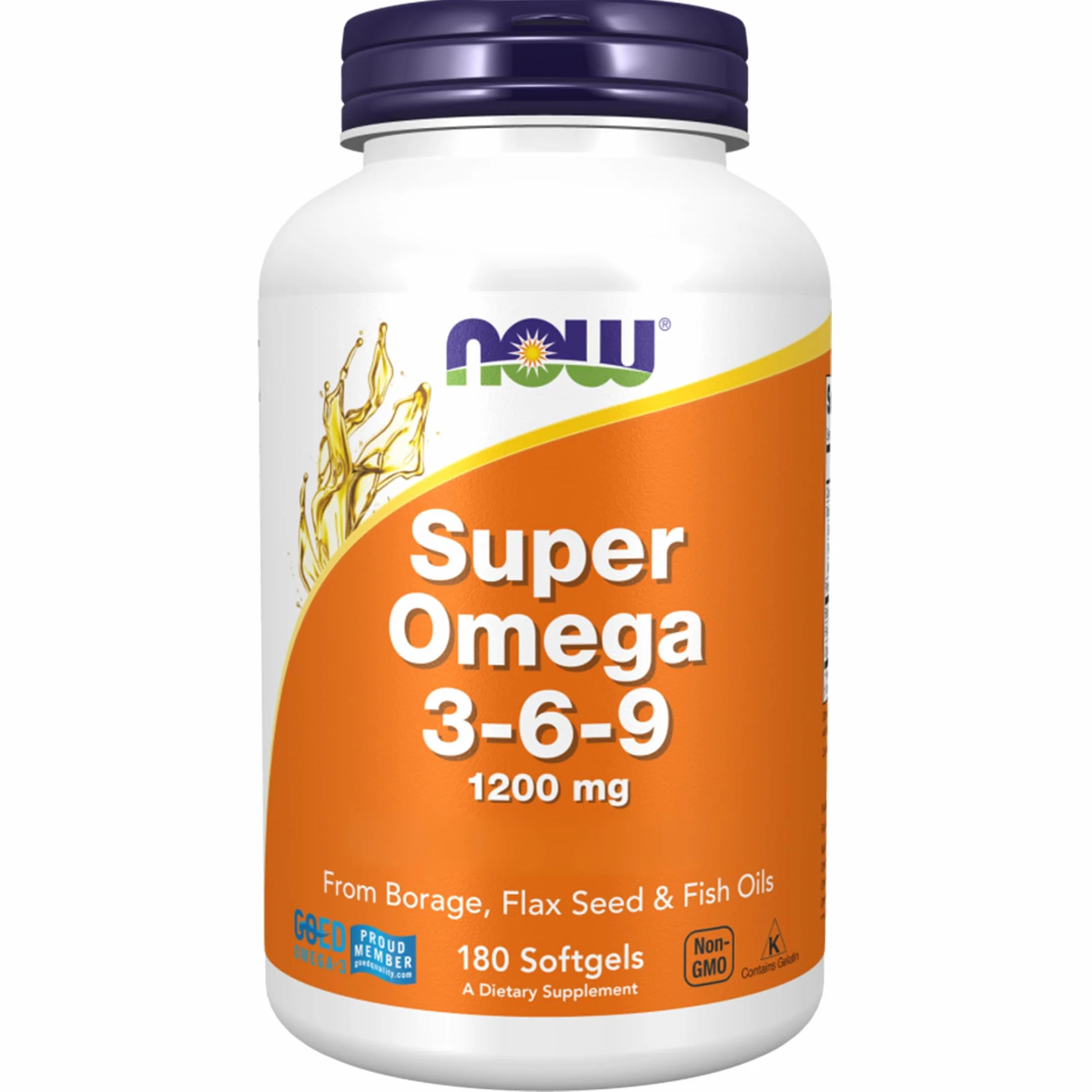 Now Foods Super Omega 3-6-9 1200 mg 180 Capsule Morbide con Olio di Borragine, Pesce e Semi di Lino