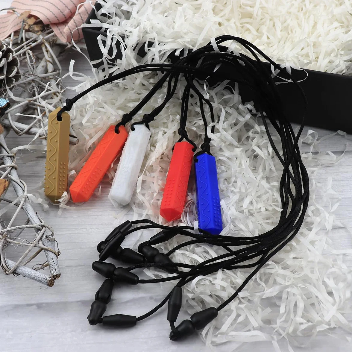 Collana da masticare in silicone per bambini autisti – Antistress ADHD, concentrazione e calma