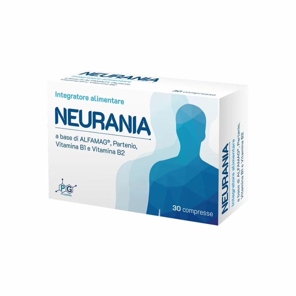 Neurania Integratore Naturale per Mal di Testa, Emicrania 30 Compresse Magnesio Acido Alfa-Lipoico Partenio Vitamine B1 B2
