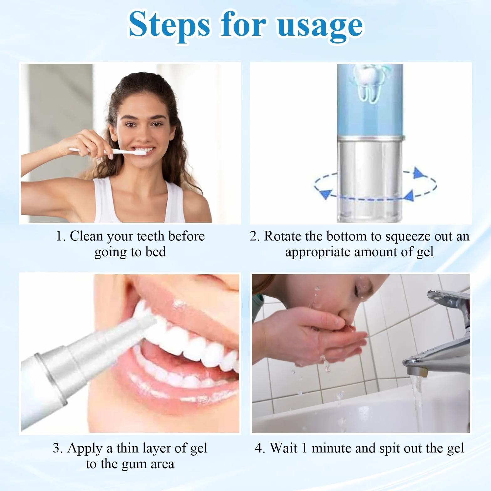 Gel per Terapia Gengivale 3 Pezzi con Scudo Gengivale - Pulizia Profonda Delle Macchie Dei Denti e Del Tartaro
