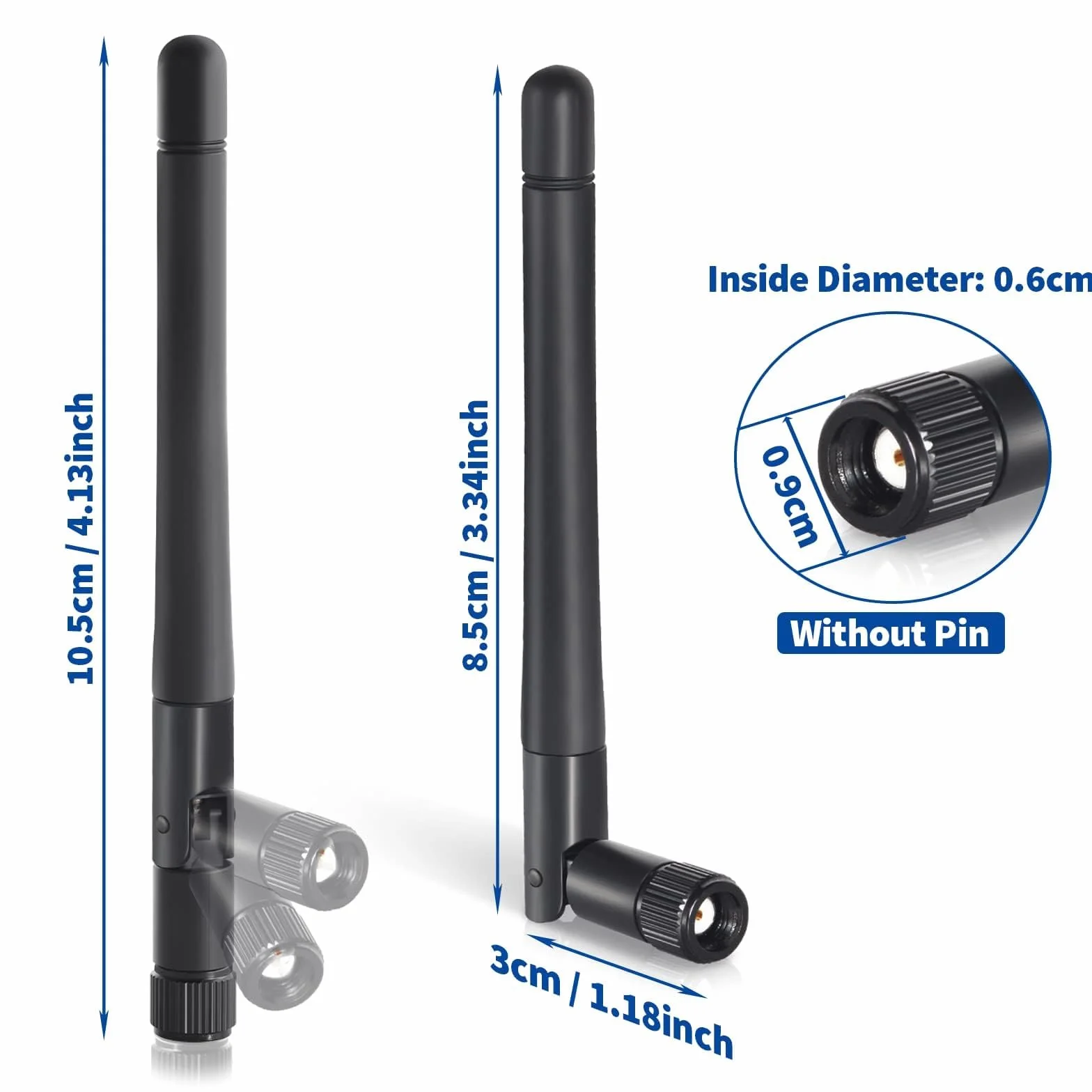 Bingfu Antenna WiFi 2,4GHz 5GHz 5,8GHz Bibanda 3dBi MIMO Maschio RP-SMA Omnidirezionale per Schede Madre MSI Gigabyte Scheda Rete Router WiFi Adattatore USB Telecamera IP Sicurezza