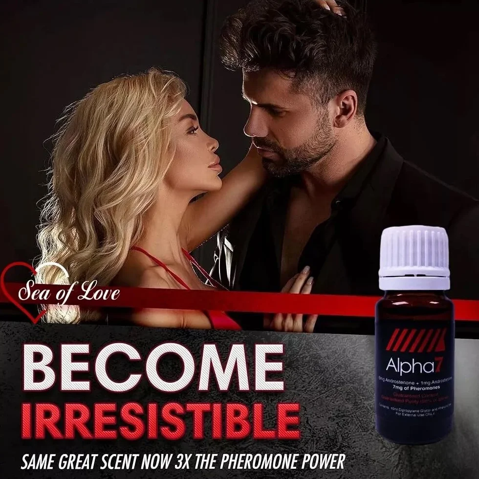 Alpha-7 Feromoni non profumati da uomo, potente miscela alfa con androstenone e androsterone, booster di colonia, flacone contagocce da 10 ml