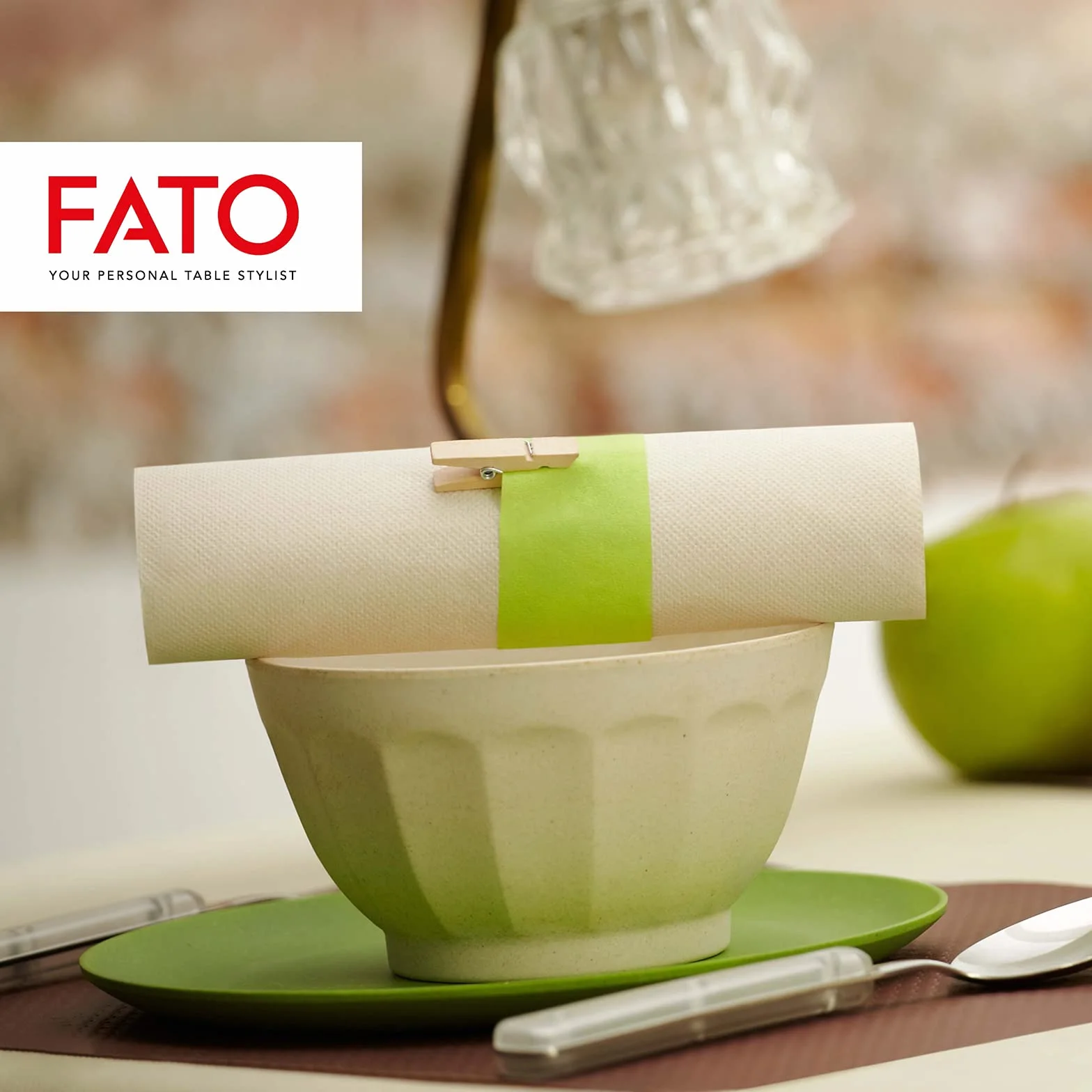 Lucart Fato Tovaglioli Naturali di Carta 38x38 2 veli 100% Fibre Riciclate Confezione 40