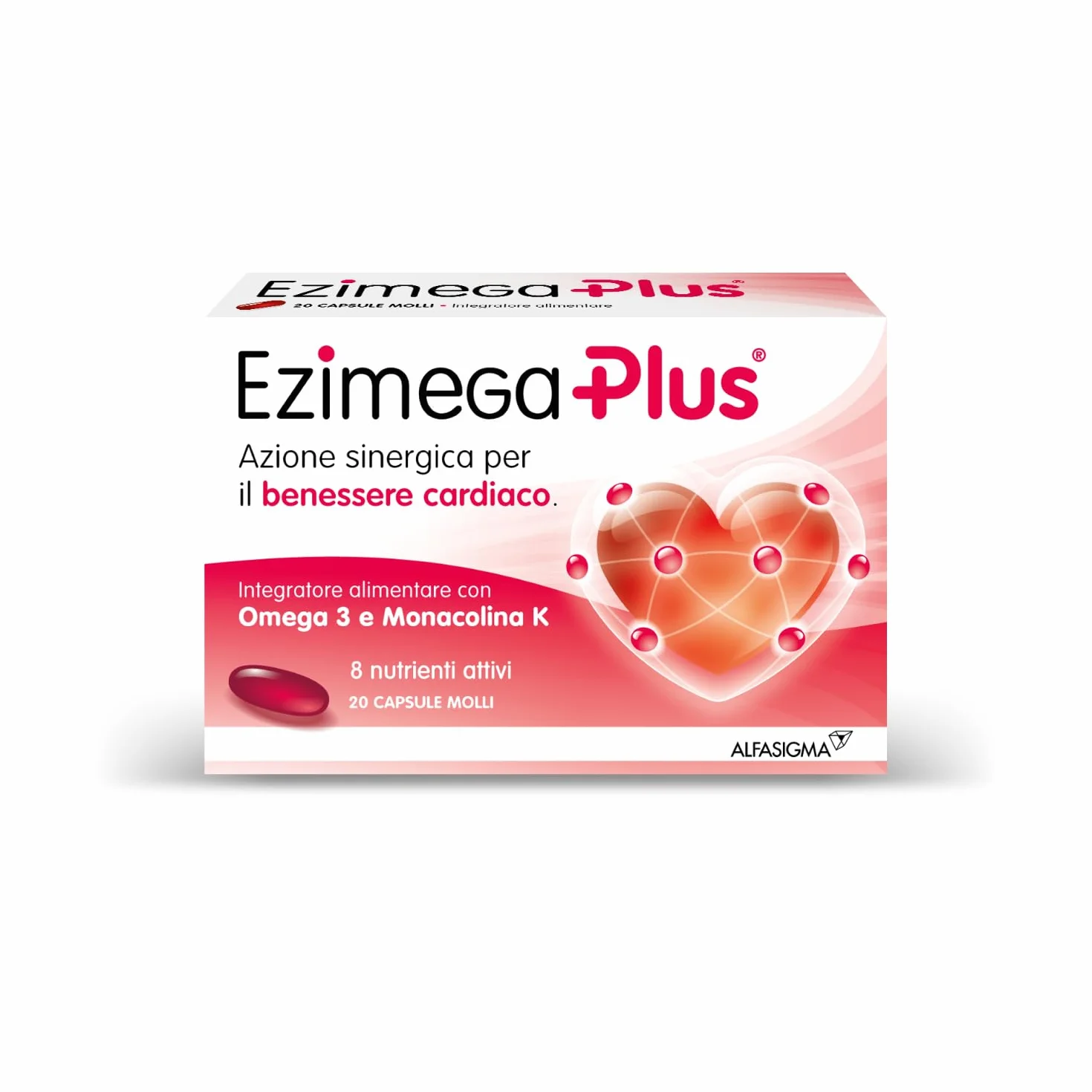 Ezimega Plus Integratore Colesterolo Omega-3 Policosanoli Resveratrolo Acido Folico Monacolina K Coenzima Q10 Vitamina B6 B12 20 Capsule