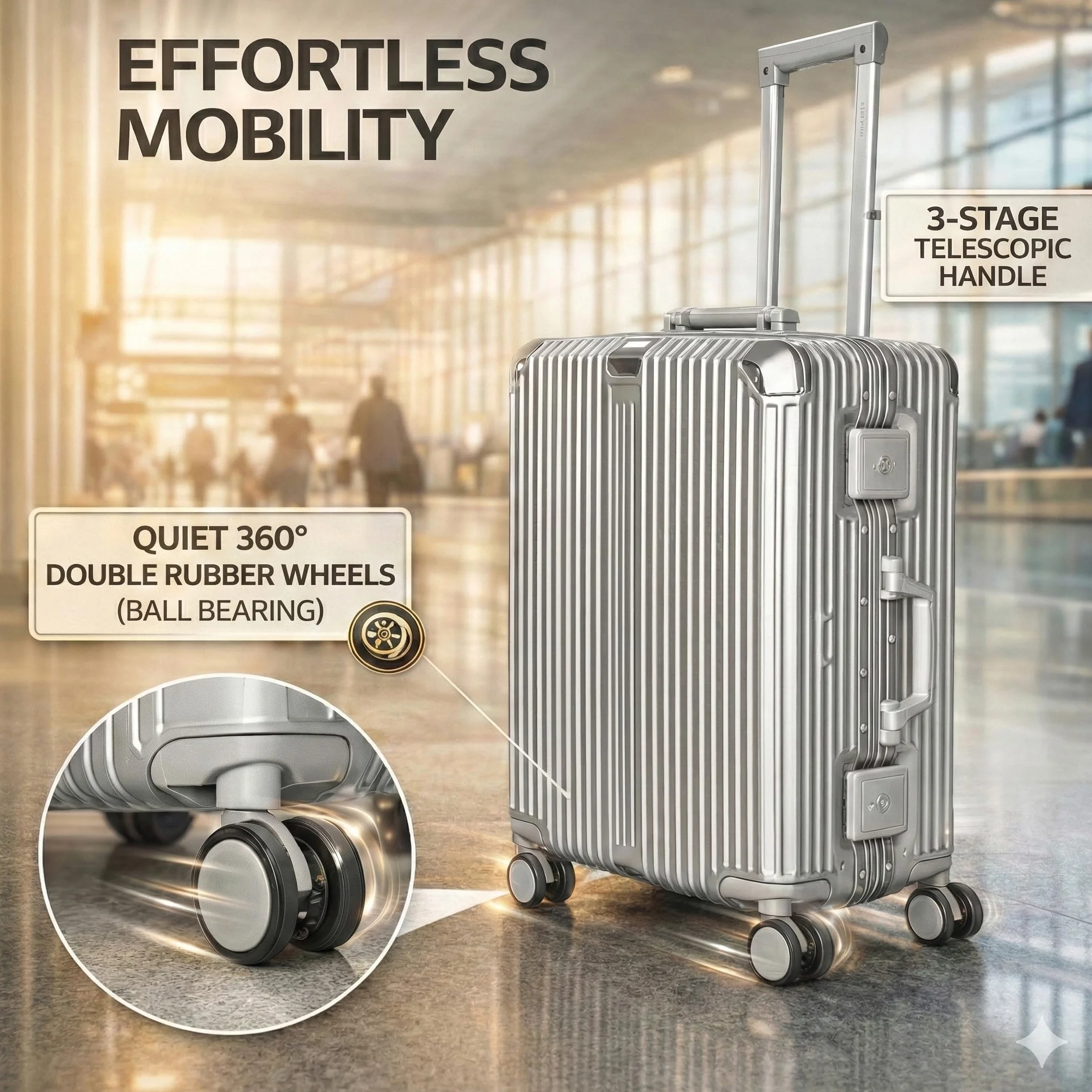 POSH Valigia da cabina L 75L Trolley business rigido policarbonato 65x42x28 cm Chiusura TSA