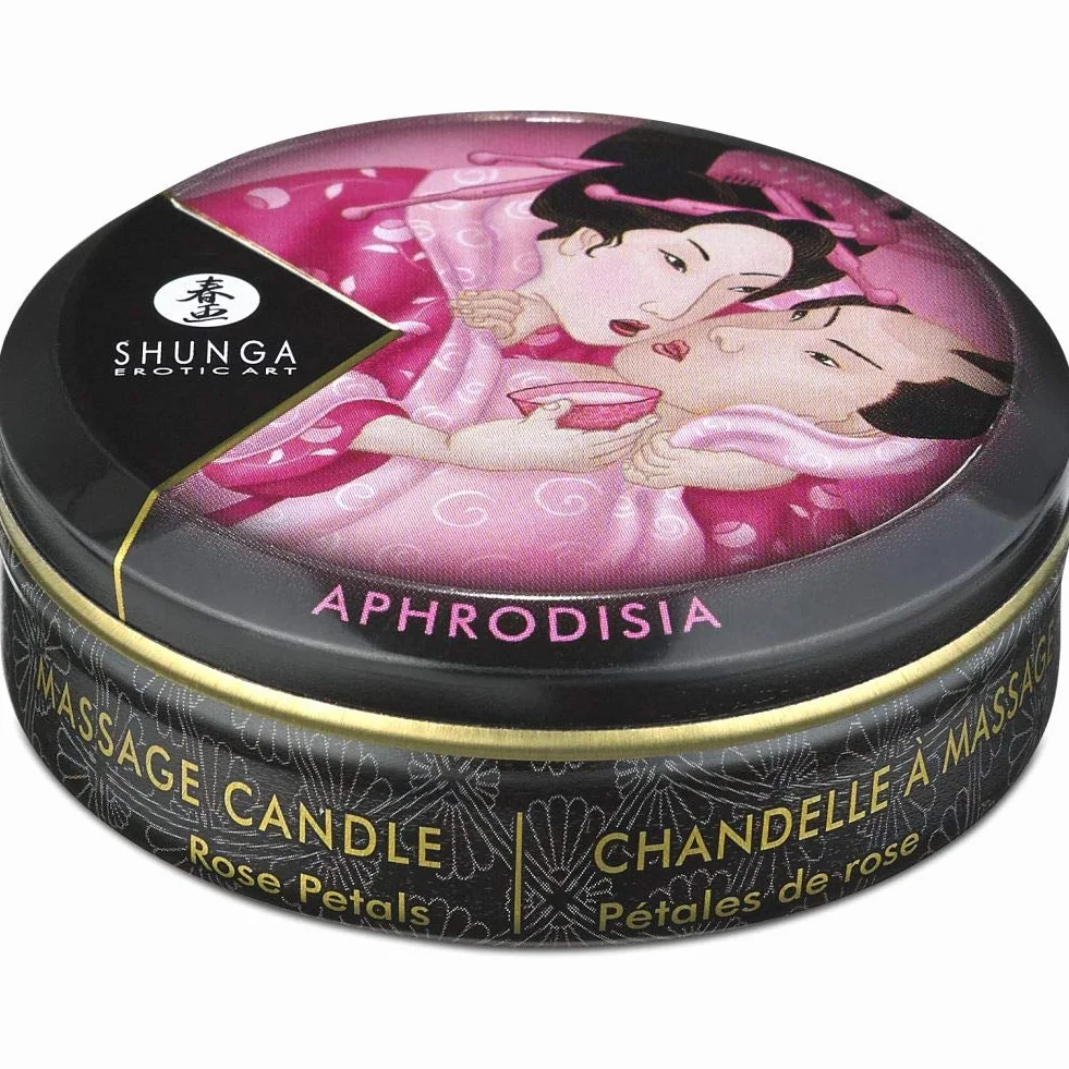 Mini candela per massaggi e Thomas, caresses-aphrodisia Rosa
