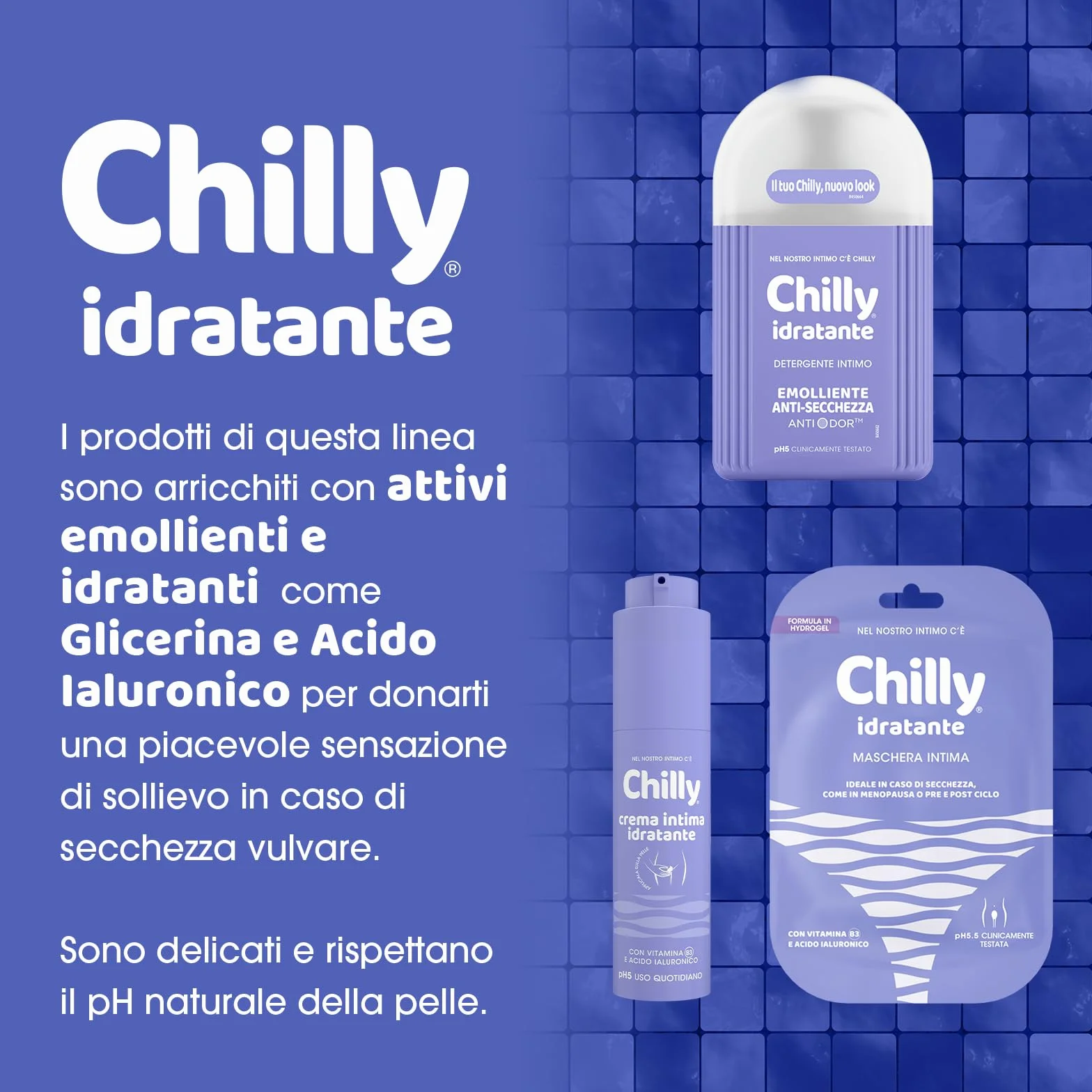 Chilly Detergente Intimo Idratante 300 ml pH 5 Anti-Odor