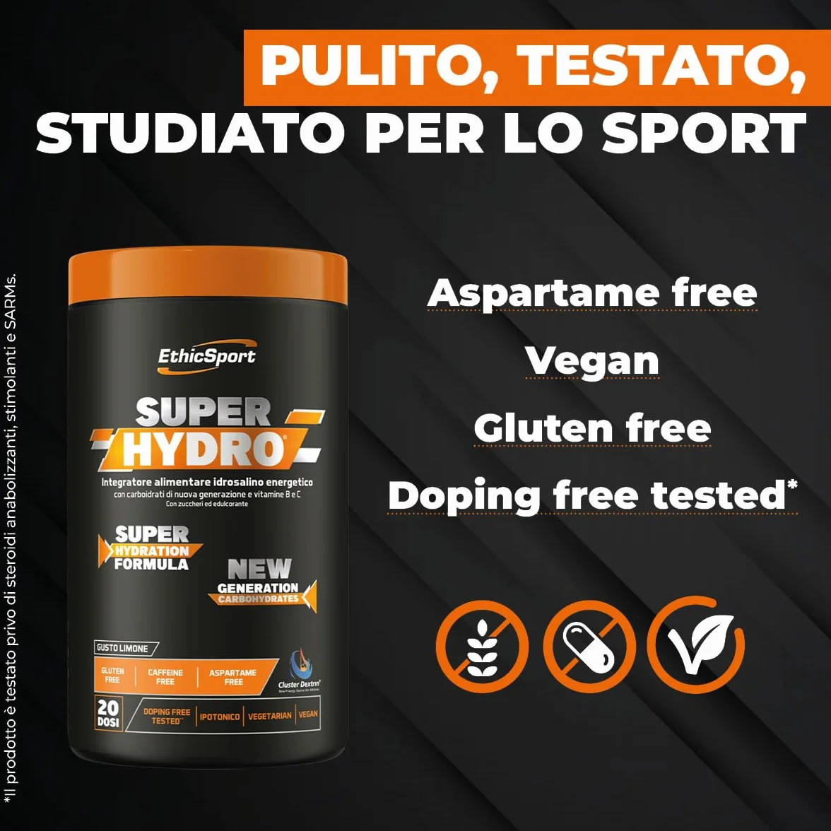 EthicSport SUPER HYDRO Integratore idrosalino energetico 500 g Limone