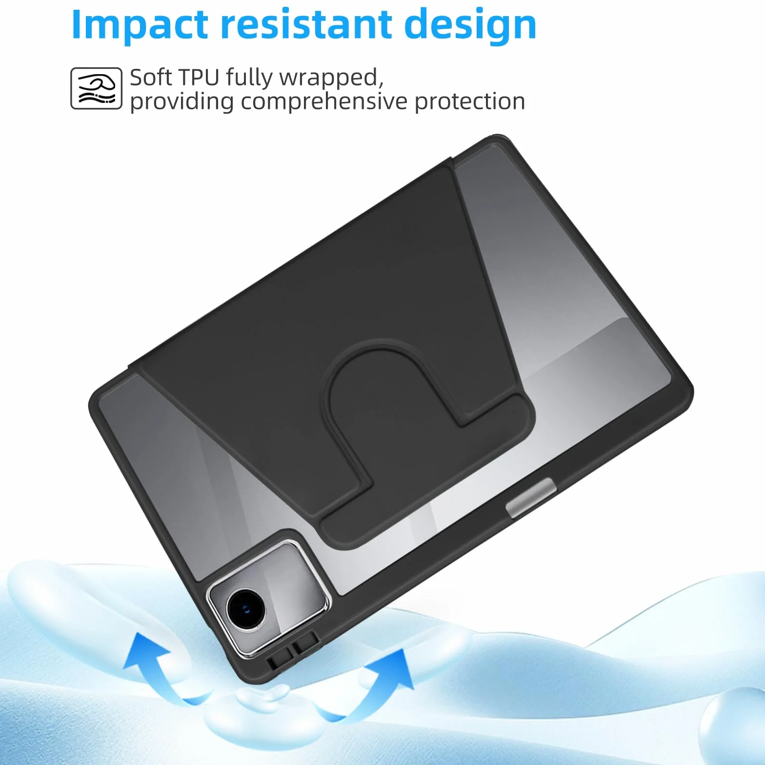 Custodia per Lenovo Idea Tab 11 Pollici, Case Cover Rotante con Portapenne, Nero