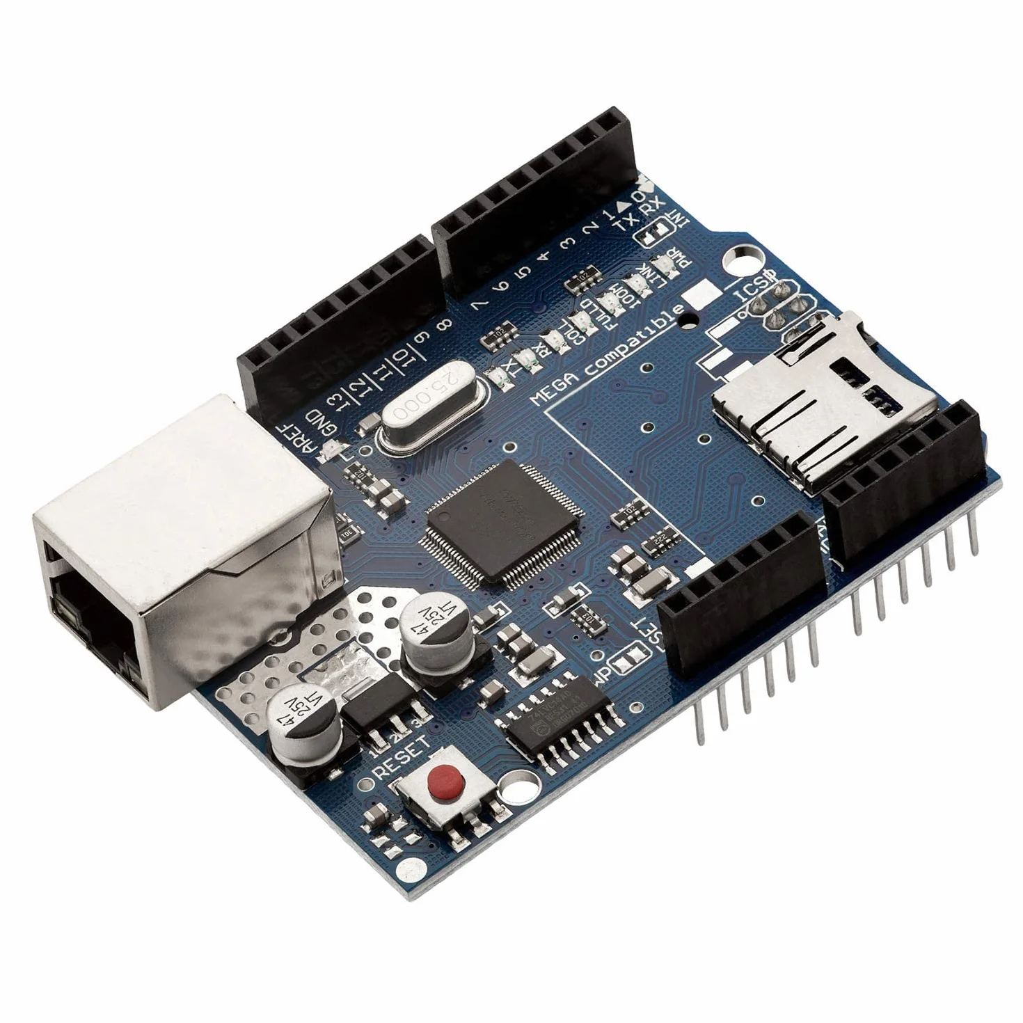 AZDelivery Ethernet Shield W5100 con Slot per Schede MicroSD compatibile con Arduino incluso E-Book!