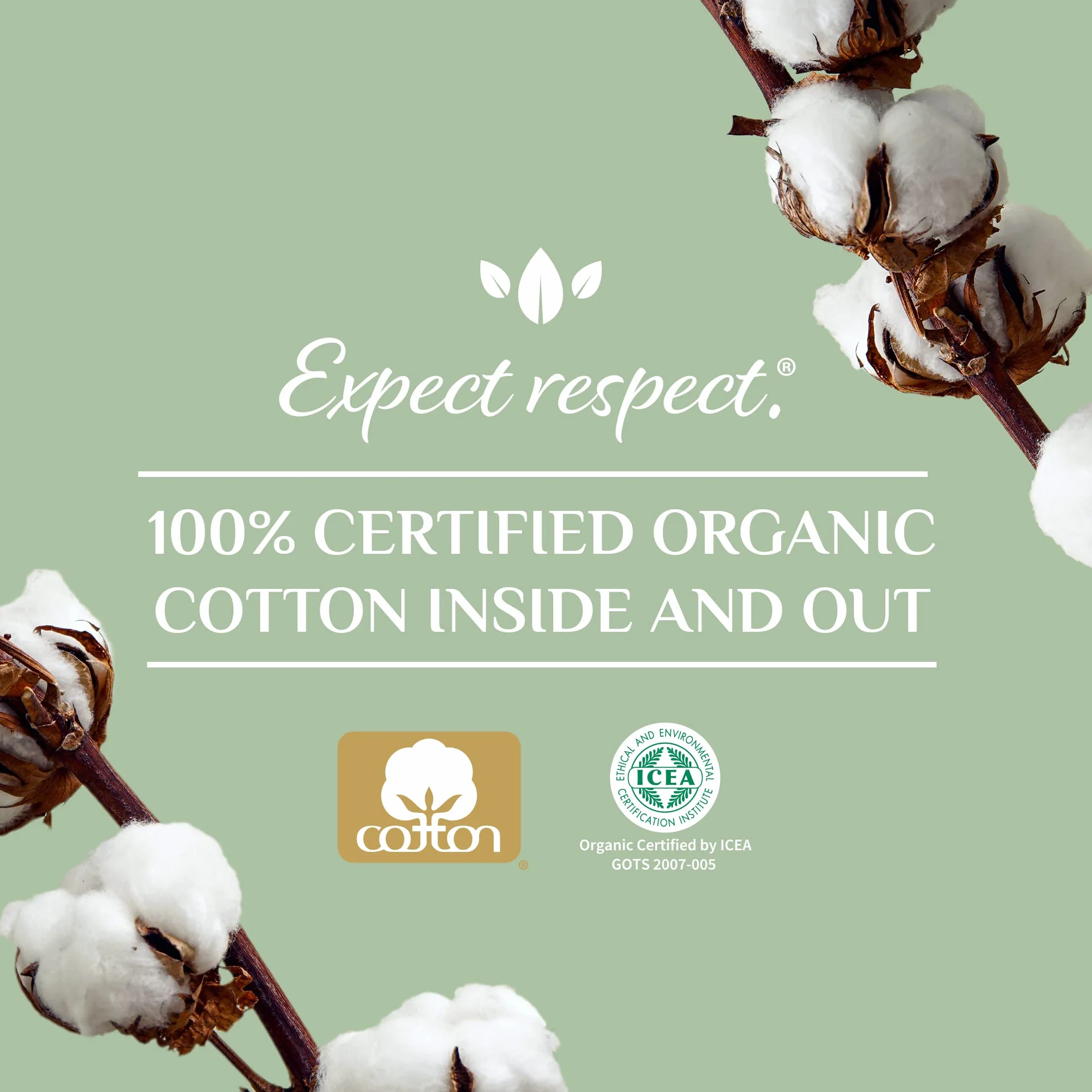 Organyc Tamponi Cotone Certificato 100% Biologico Flusso Intenso 16 Unità
