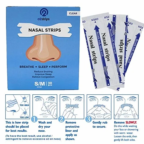 J&J 30 Cerotti Nasali Trasparenti Misura Grande L (67X19MM) Antirussamento