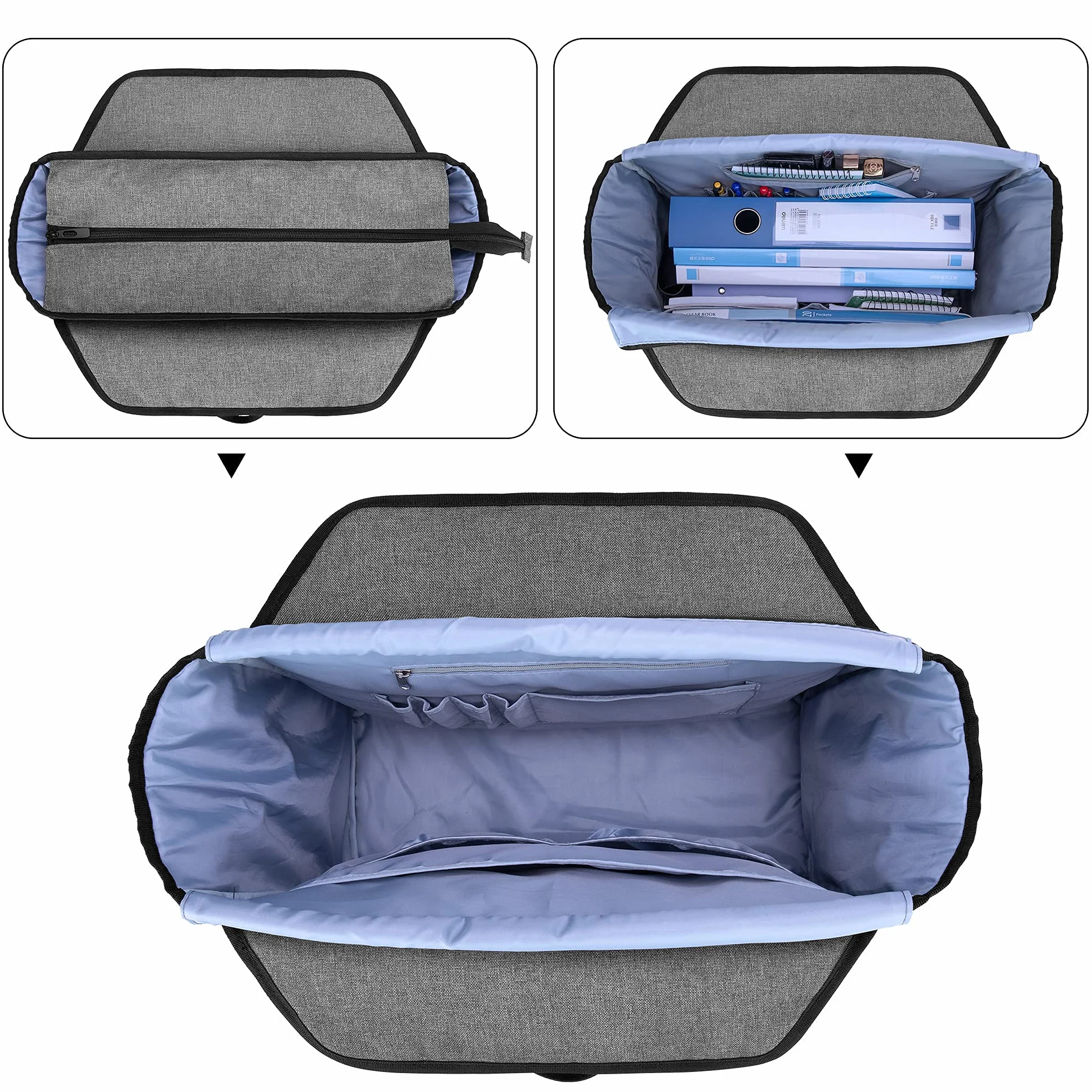 CURMIO Borsa da Lavoro per Insegnanti per Le Donne, Borsa Portatile con Tracolla e Custodia Imbottita per Laptop, Insegnanti, Solo Borsa Grigio
