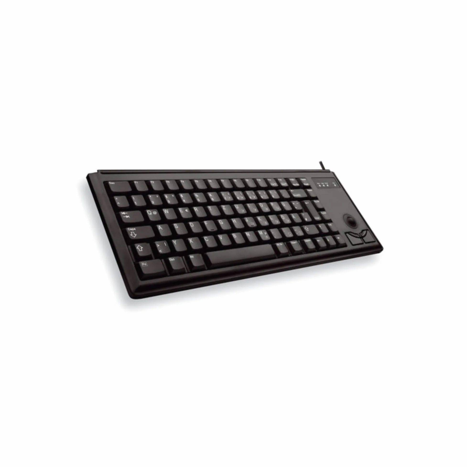 CHERRY Tastiera compatta G84-4420, Layout Internazionale, Tastiera QWERTY, Tastiera cablata, Tastiera Meccanica, Meccanica ML, trackball Ottica Integrata più 2 Pulsanti del Mouse, Nero