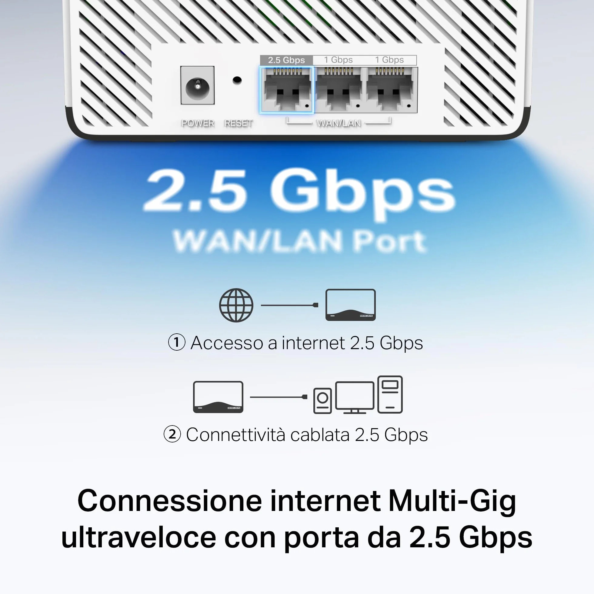 Mercusys TP-Link Halo H27BE Mesh Wi-Fi 7 BE3600Mbps Dual-Band, 2.5G Porta WAN/LAN, 2 Porte LAN Gigabit, Coperti fino a 650m2, 4K-QAM, MLO, Multi-RUs, VPN,Controllo da APP, 3pz