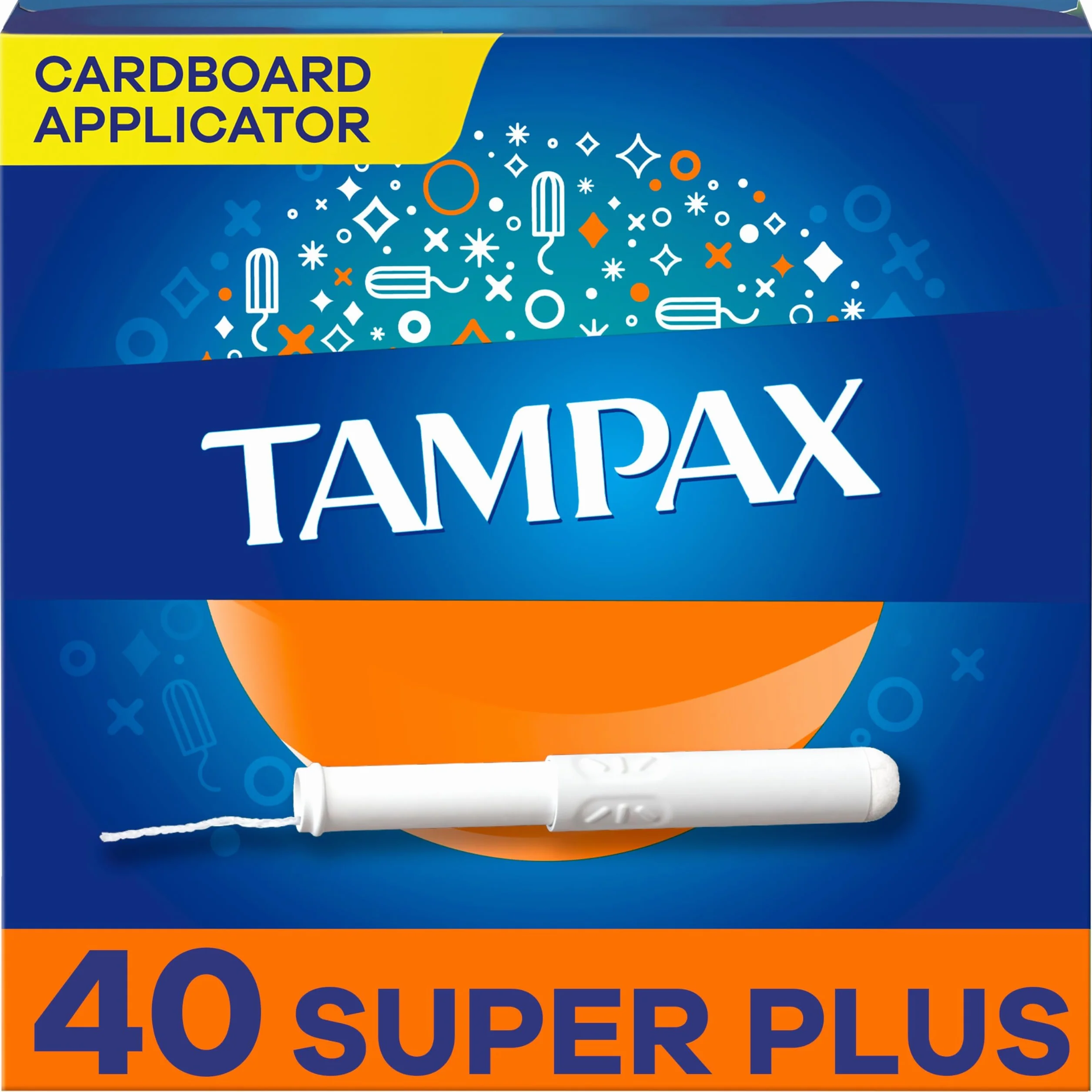 Tampax Super Plus Tampons with Flushable Cardboard Applicator 40 ct