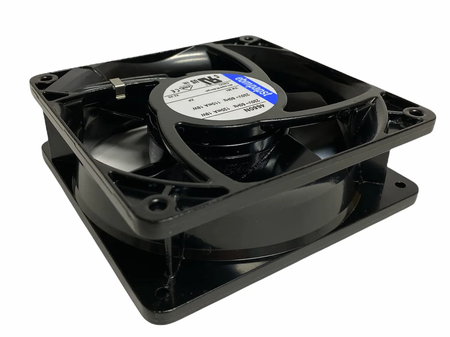eRicambi, Ventilatore Assiale EBM - PAPST 4650N, con Struttura e Rotore in Metallo, Dimensioni 119x119x38mm, Potenza 19W, Velocità di Rotazione 2650rpm