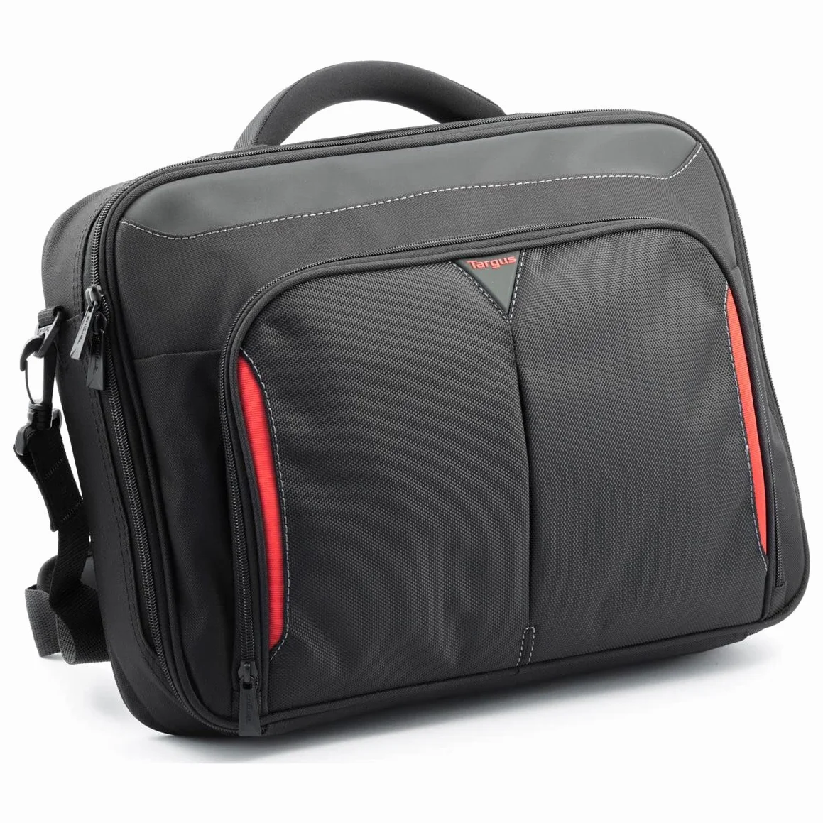 Targus Classic+ CN415EU - Borsa per notebook con schermo da 15,6”, Nero/Rosso