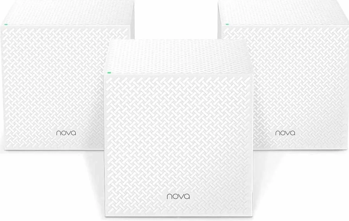 Tenda Sistema Wi-Fi Mesh MW12-3, Router Mesh AC1200 Tri-Band (2.4 GHz: 300 Mbps, 5 GHz: 867 Mbps), 3 porte Gigabit Ethernet, Ampia copertura, Confezione da 3 pezzi