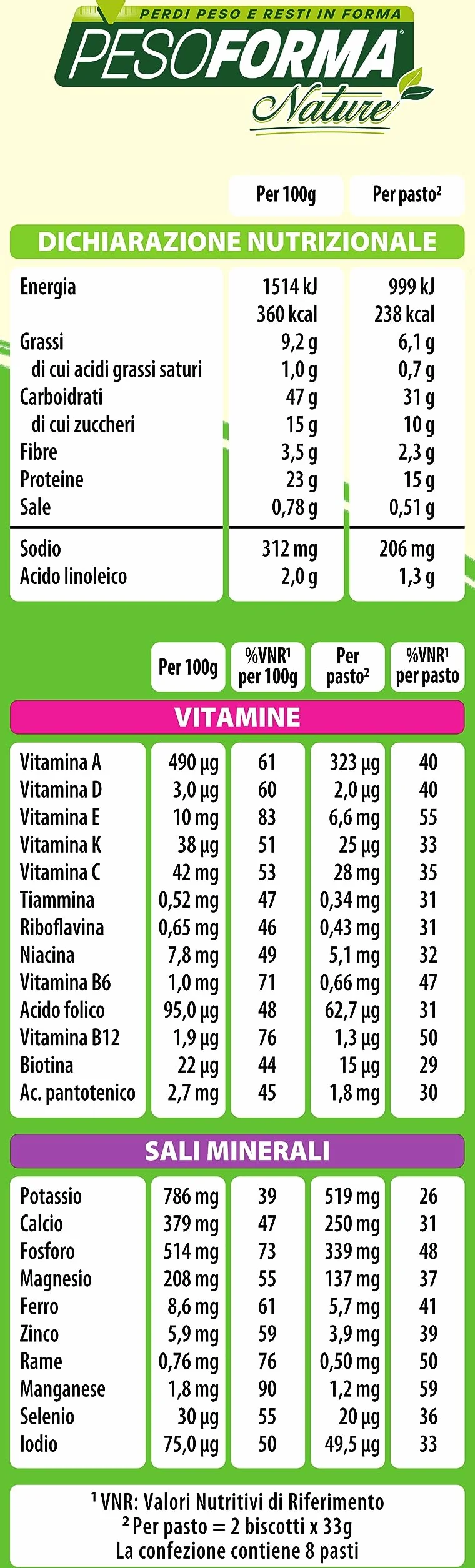Pesoforma Biscotto Integrale Miele E Mandorle 595 g