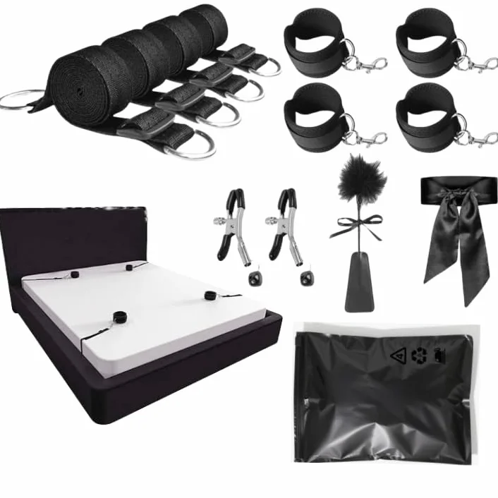 Manette Sexishop dla Pary 10 Kit, Seksowna Zabawka Erotyczna Czarna