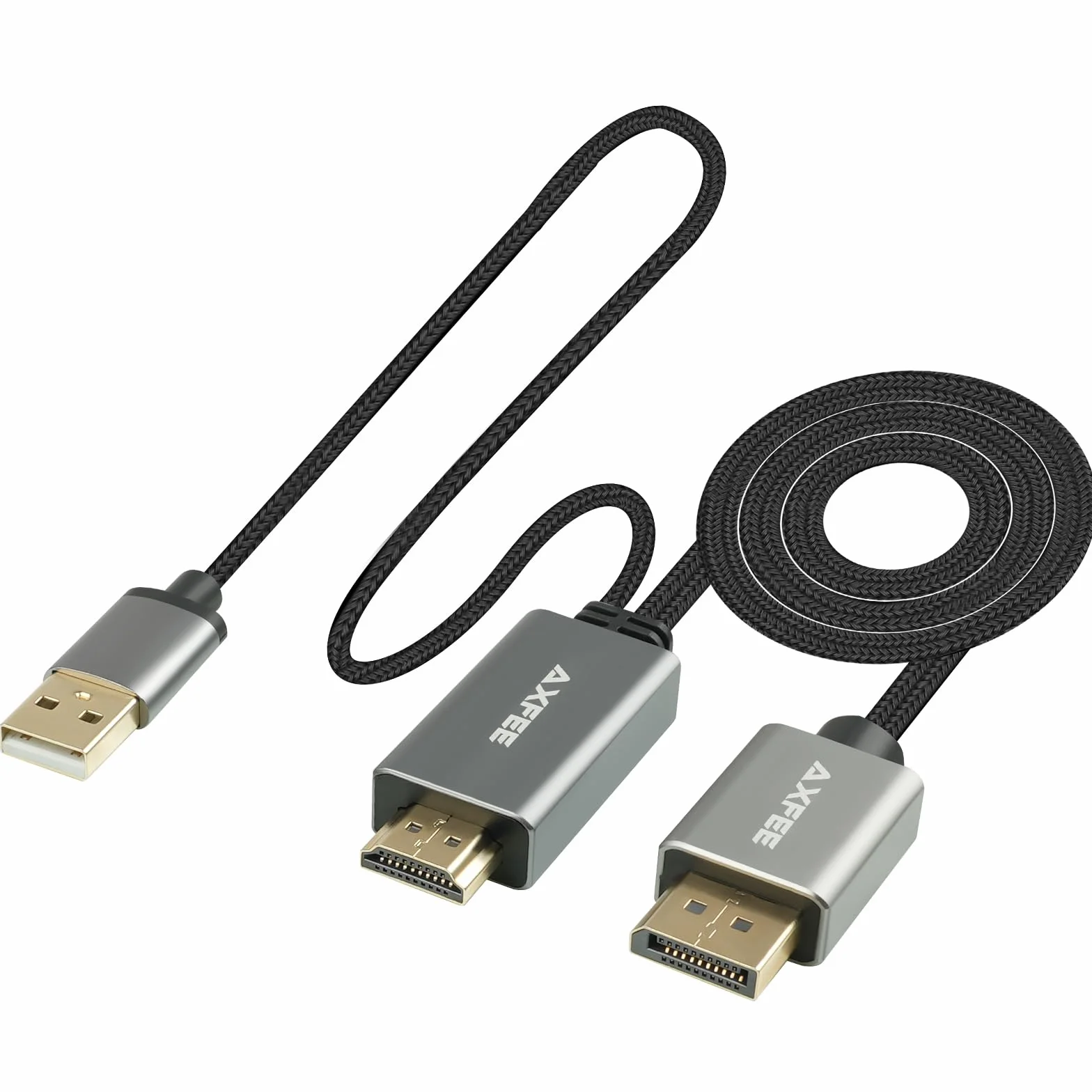 AXFEE Cavo HDMI a DisplayPort, 1.8 M Sorgente HDMI a Monitor DisplayPort Maschio, Compatibile con PC Scheda Grafica Laptop PS5 Xbox One(360), Supporta 4K@60Hz 2K@144Hz 1080P@165Hz