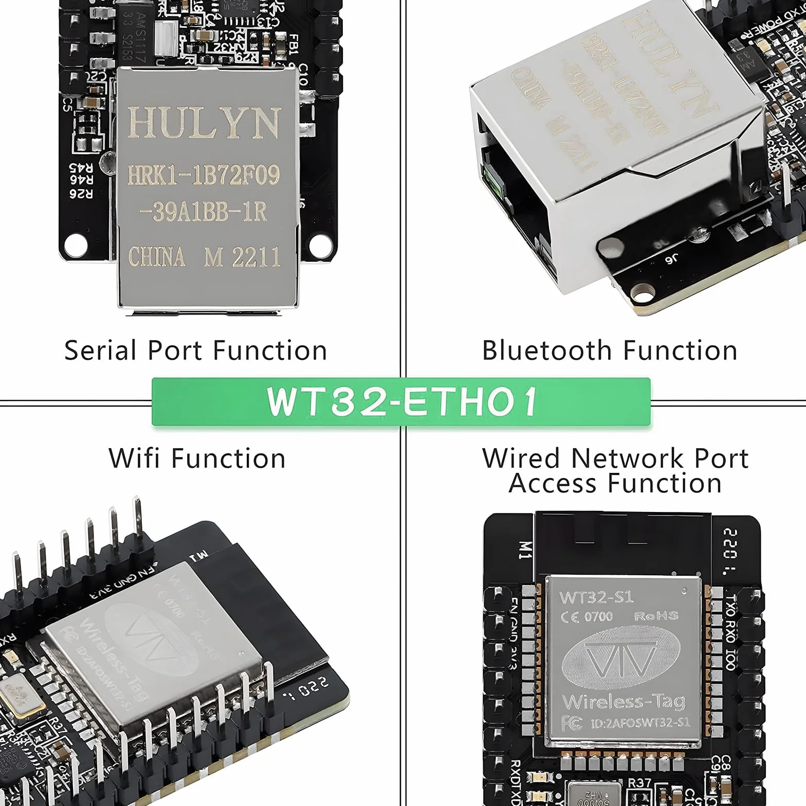 ESP Modul, WT32-ETH01 Embedded Serial Port Networking Bluetooth + WiFi Combo Gateway MCU modulo ESP senza fili