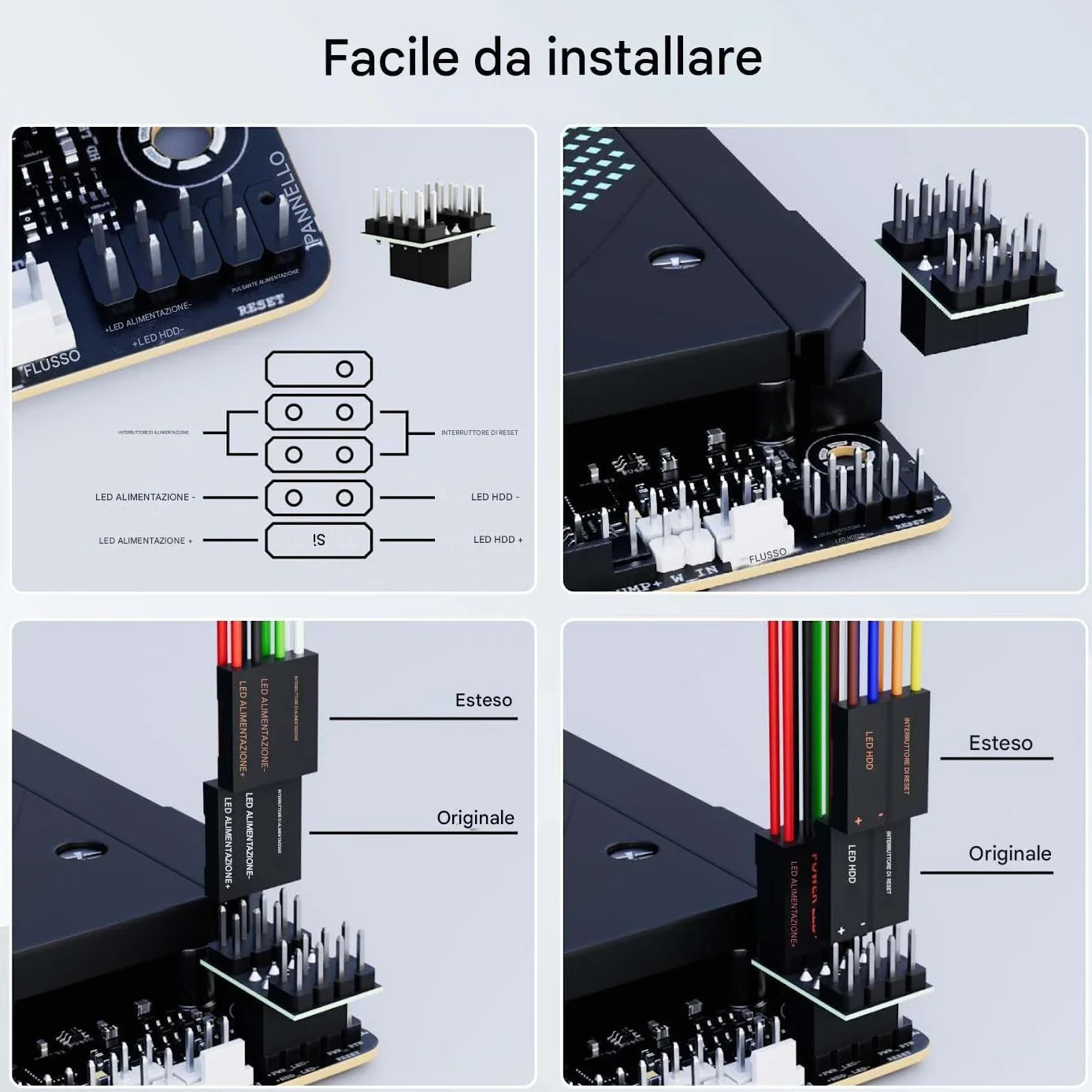 Pulsante di accensione PC esterno 6,1x3,1x2,8 cm per computer