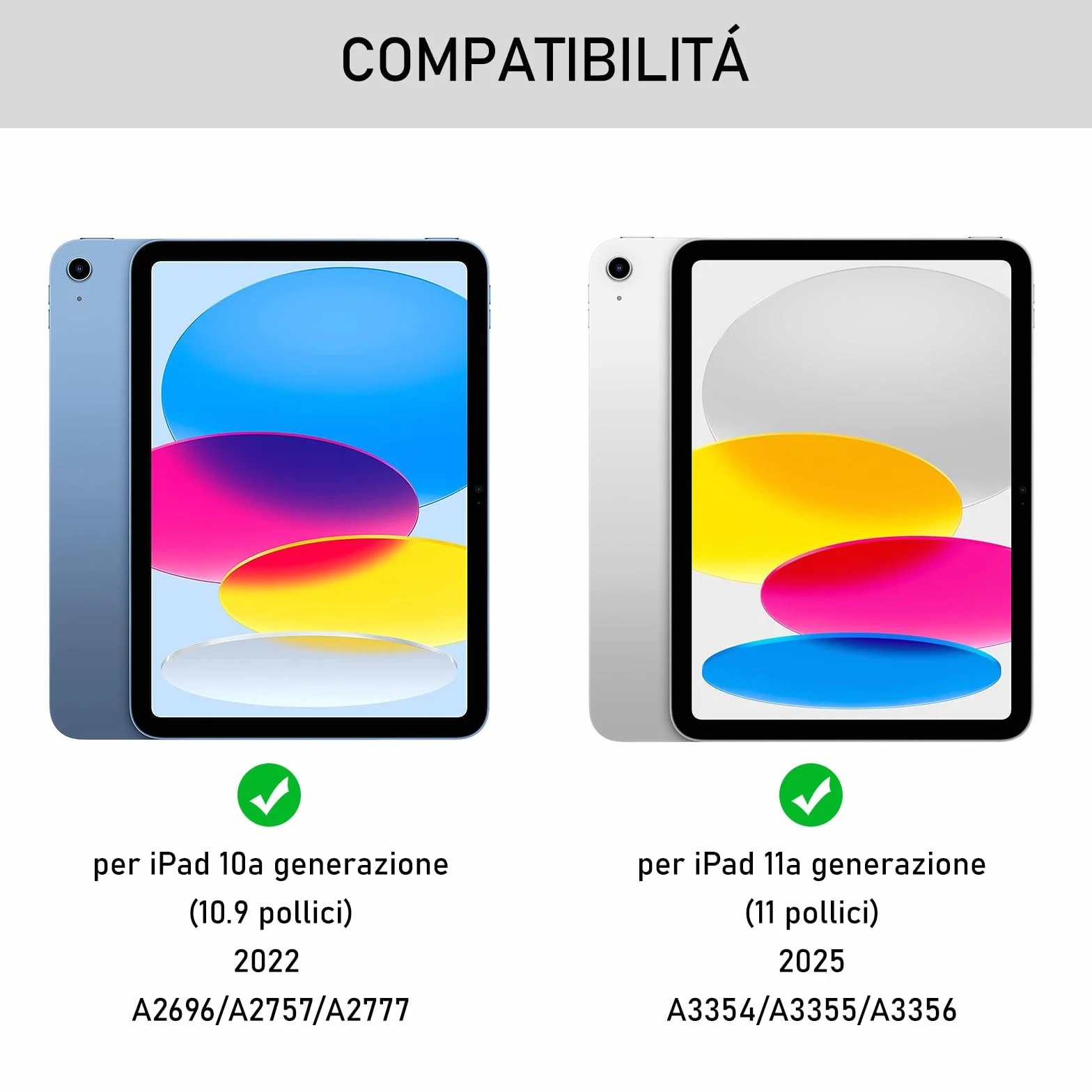 Cover IPad A16 11/10 Generazione con Tastiera (11/10.9 Pollici, 2025/2022) - Italiano QWERTY Magnetico Rimovibile Bluetooth Tastiera, Custodia con Supporto Pencil per Ipad 11/10 Gen, Grigio