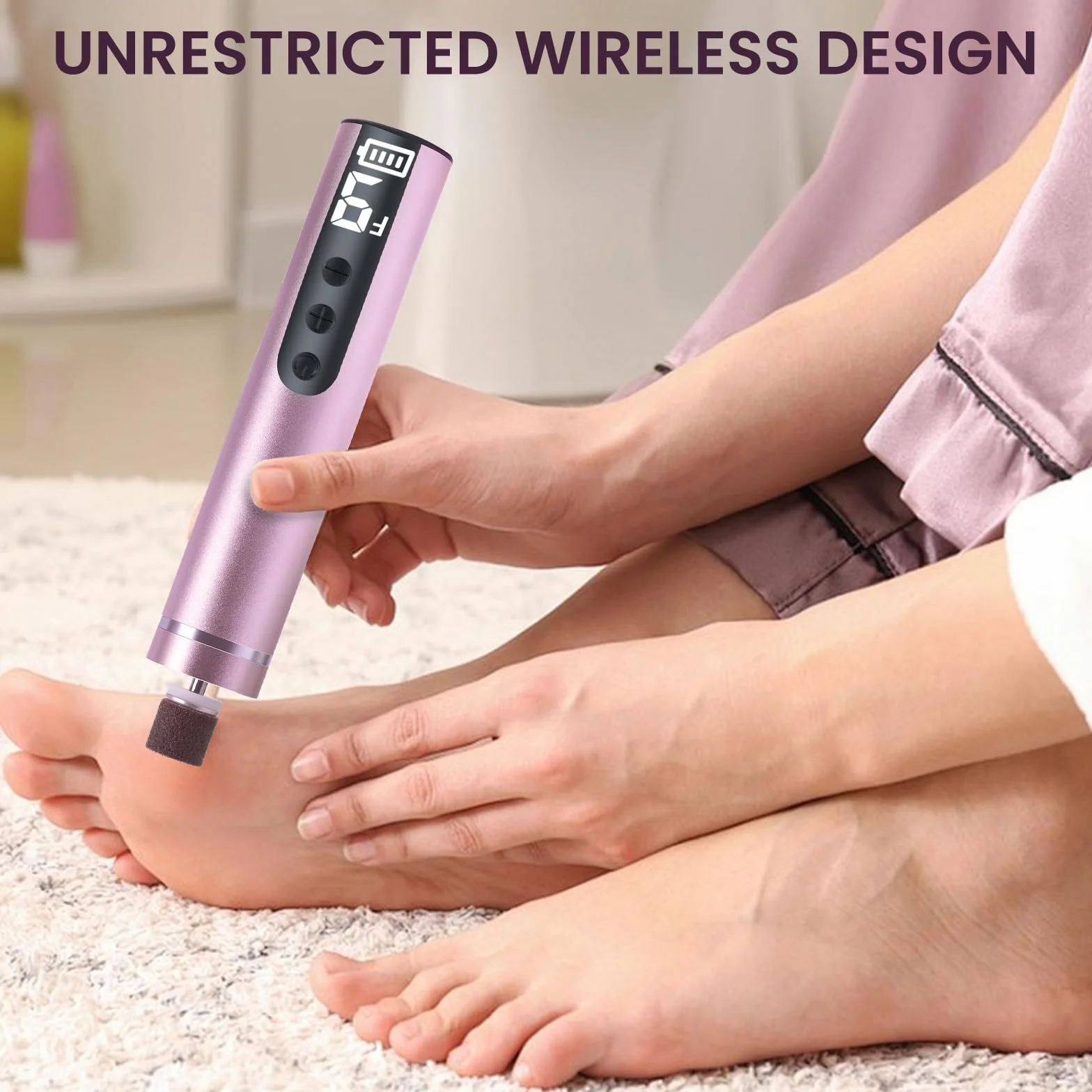 Pedicure Elettrico Professionale 2-in-1, 9 Velocità, 2000 mAh, Lima Piedi Talloni LCD, Rimozione Calli Pelle Morta
